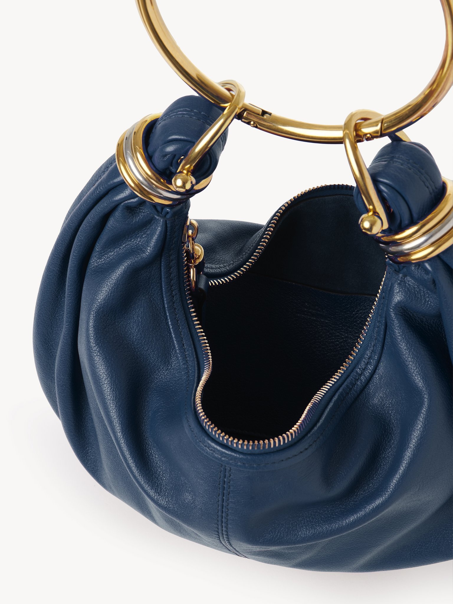 SMALL BRACELET HOBO BAG IN GRAINED LEATHER - 5