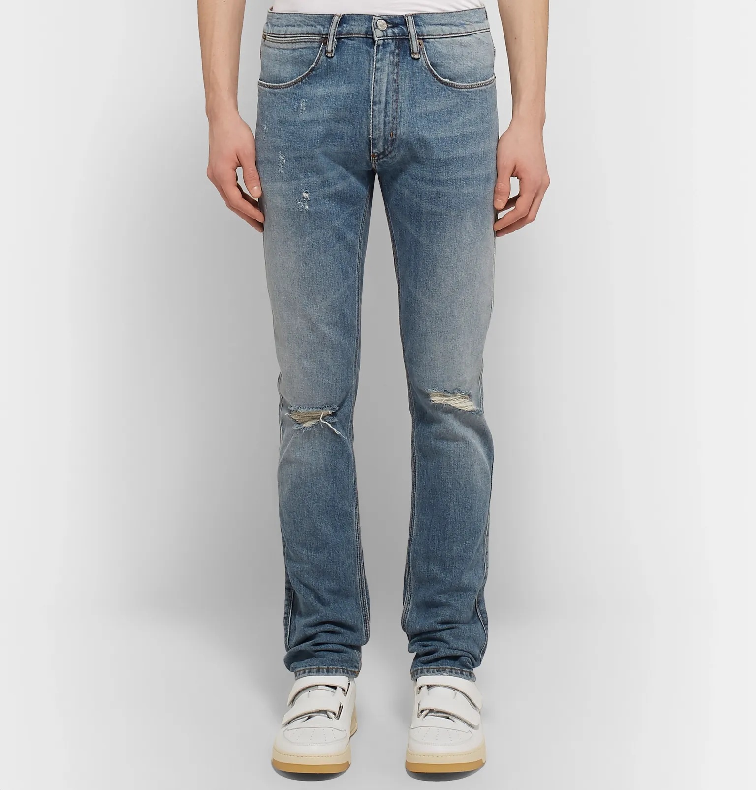 Max Slim-Fit Distressed Denim Jeans - 4