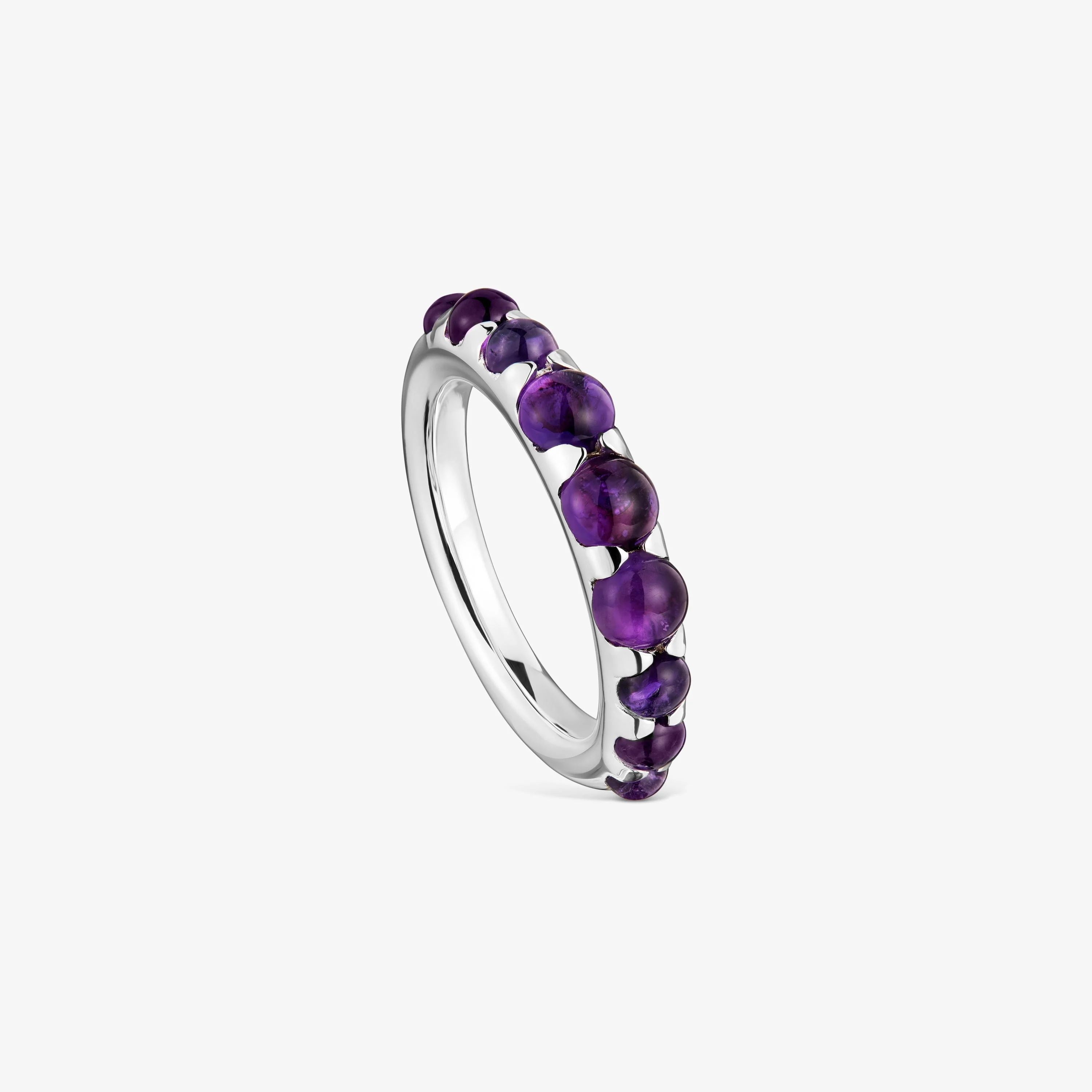 Small silver and amethyst Ring Sugar Party - 1