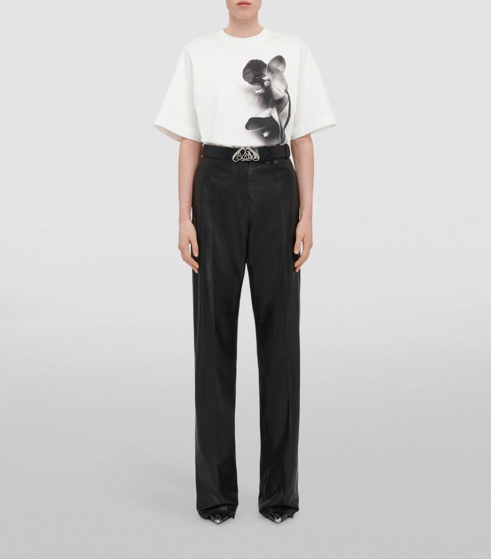 Tシャツ・カットソー Alexander Mcqueen Photographic Orchid T-Shirt Alexander McQueen Photographic Orchid-print T-shirt | White