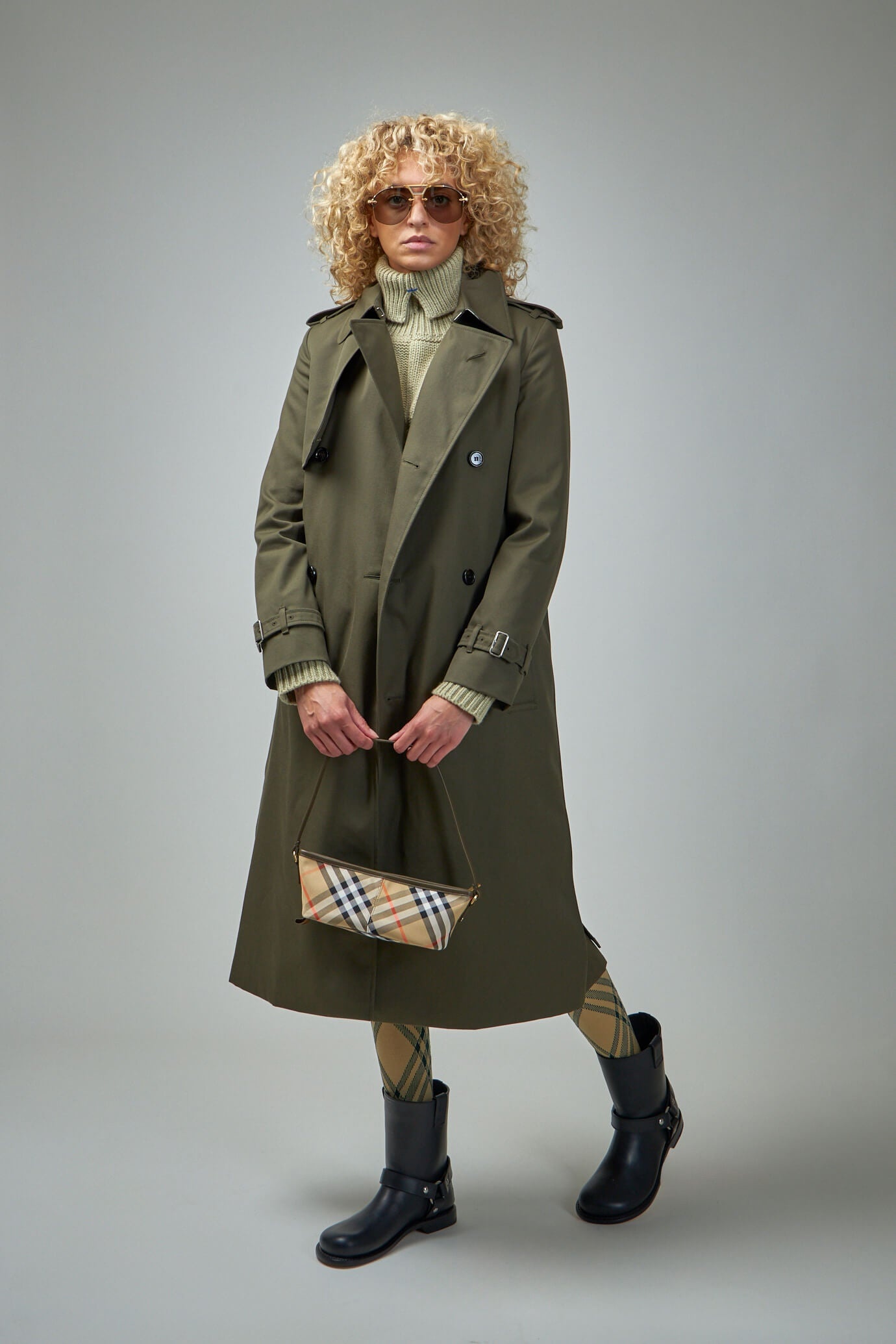 Burberry Long Cotton Blend Trench Coat | labelsfashion