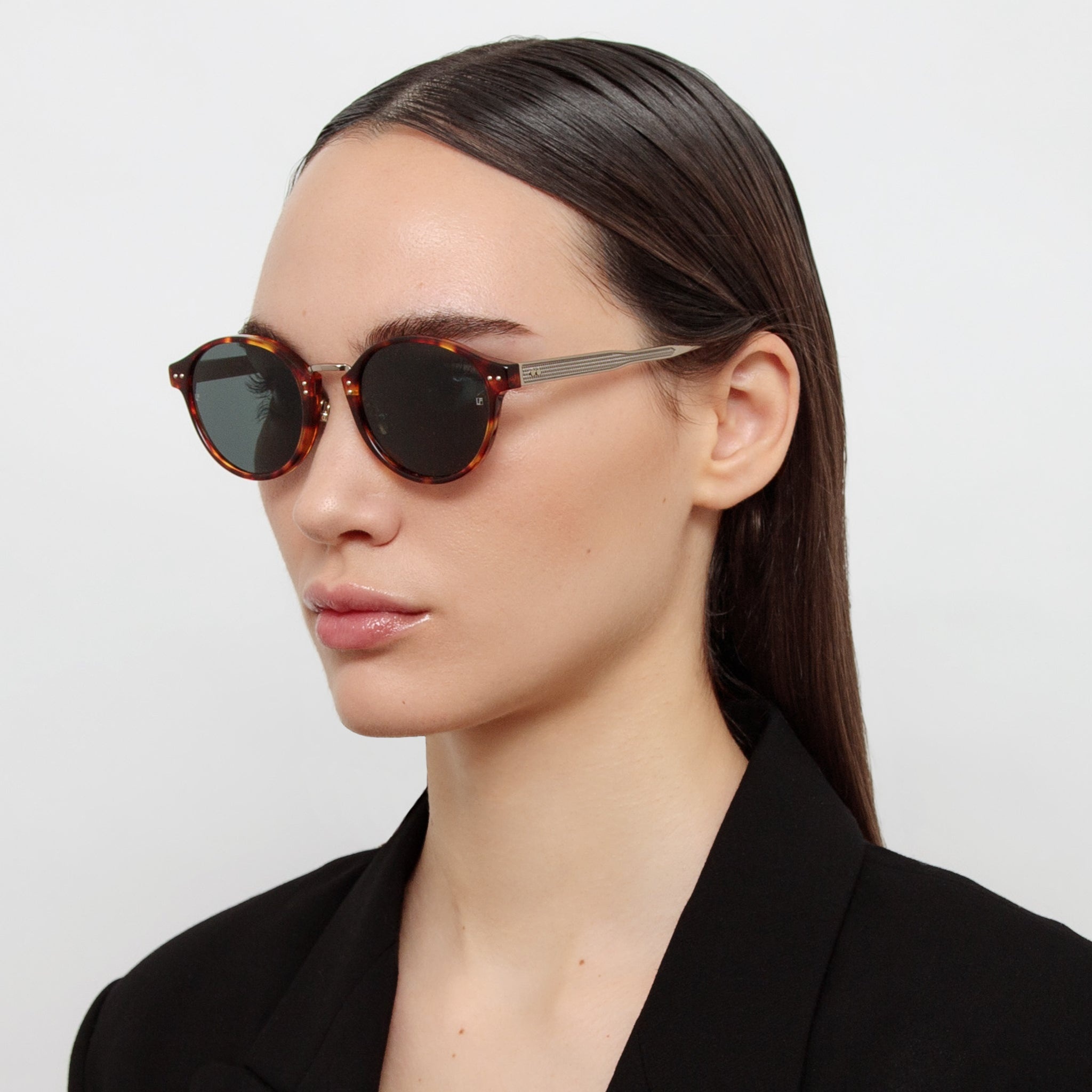 Men's Marco Oval Sunglasses in Dark Tortoiseshell - 3