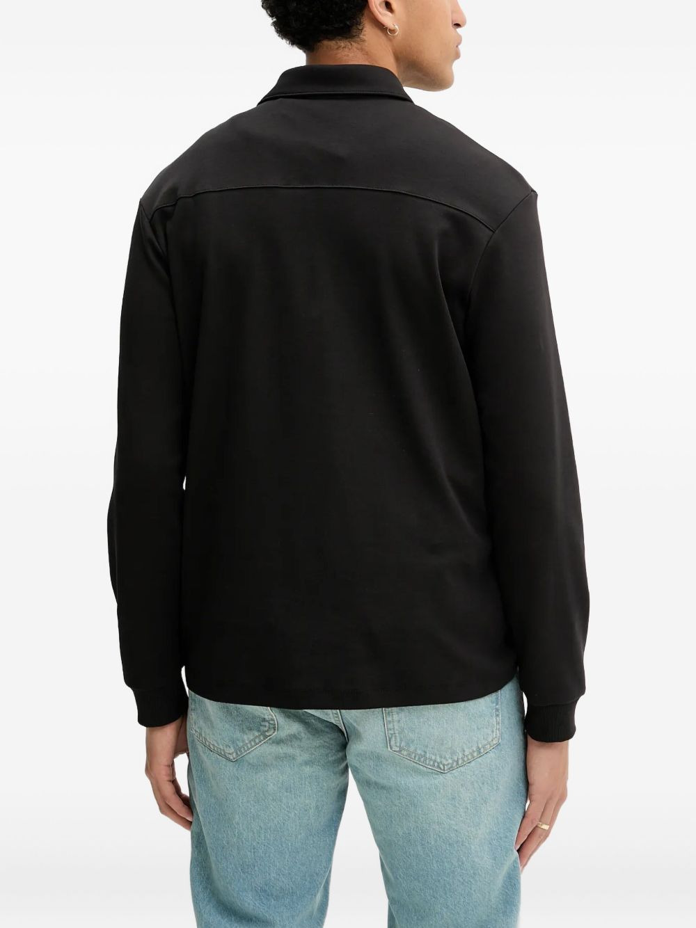 logo-plaque long-sleeve polo shirt - 3