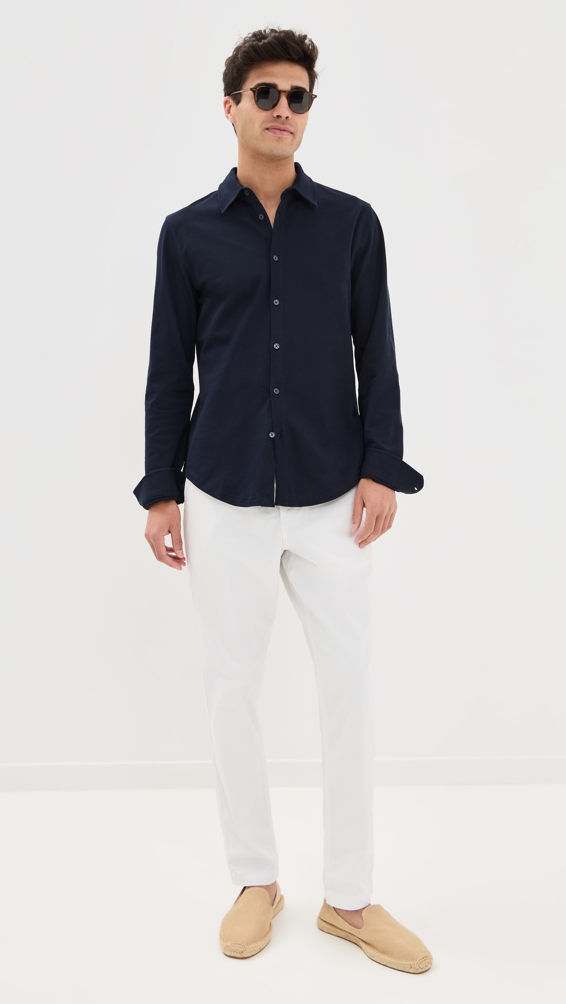 Giles Pique Knit Button Down - 4