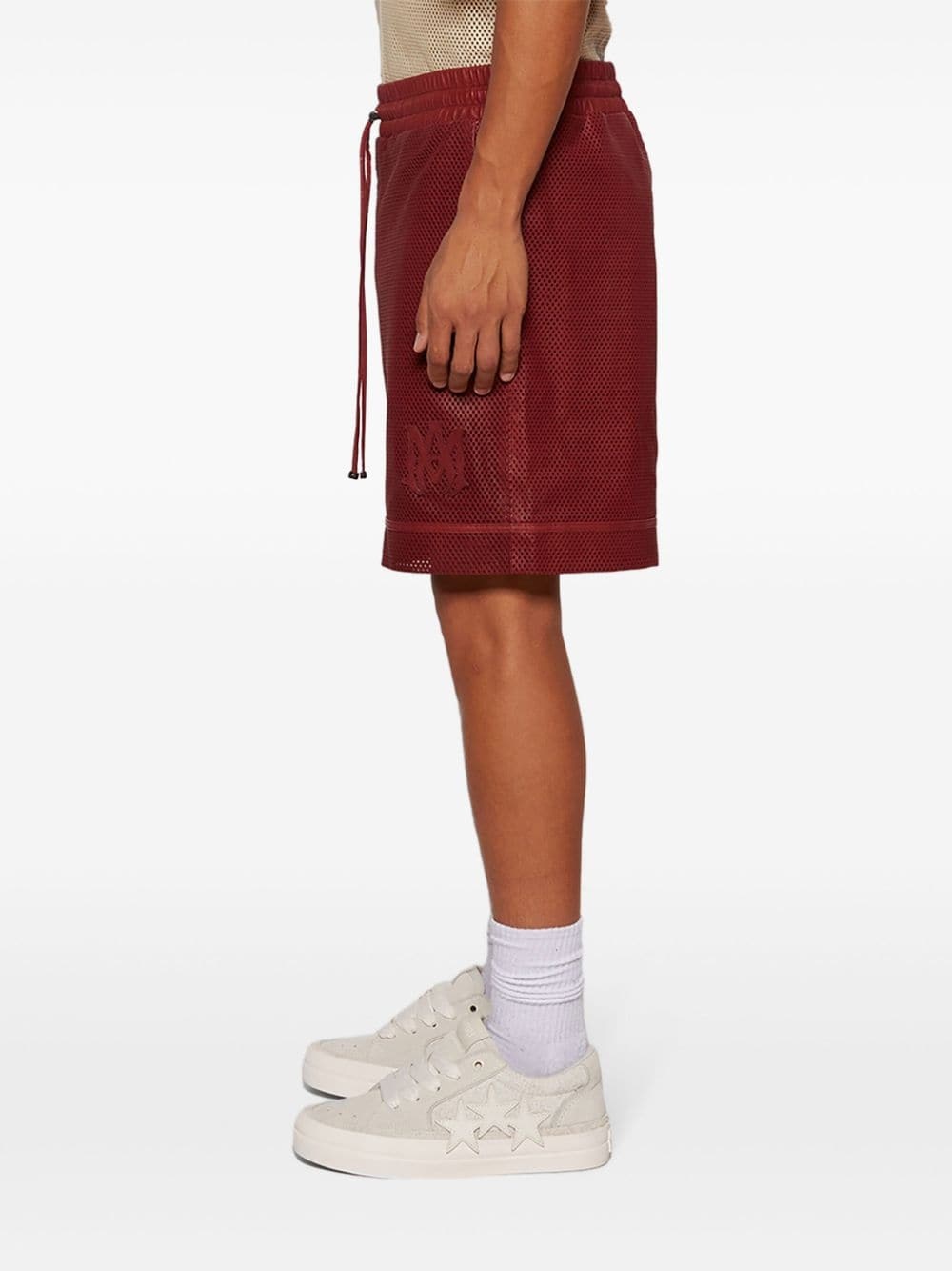 MA logo-patch perforated shorts - 4