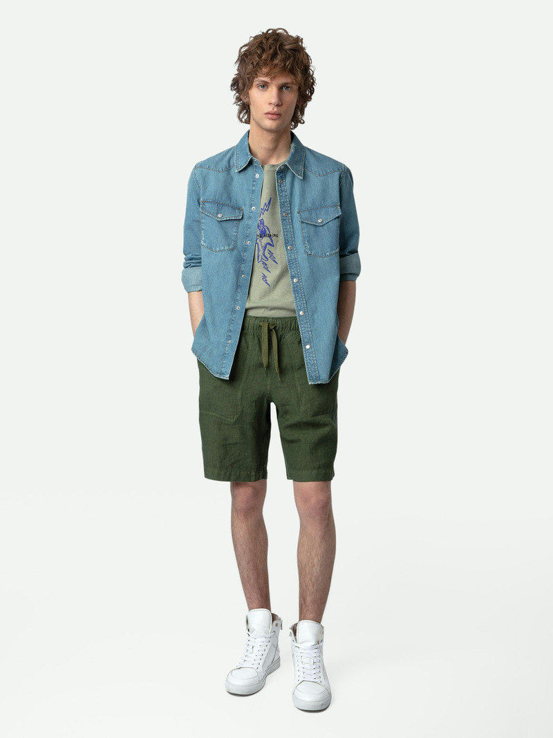 Zadig & Voltaire Pixel Linen Bermuda Shorts outlook