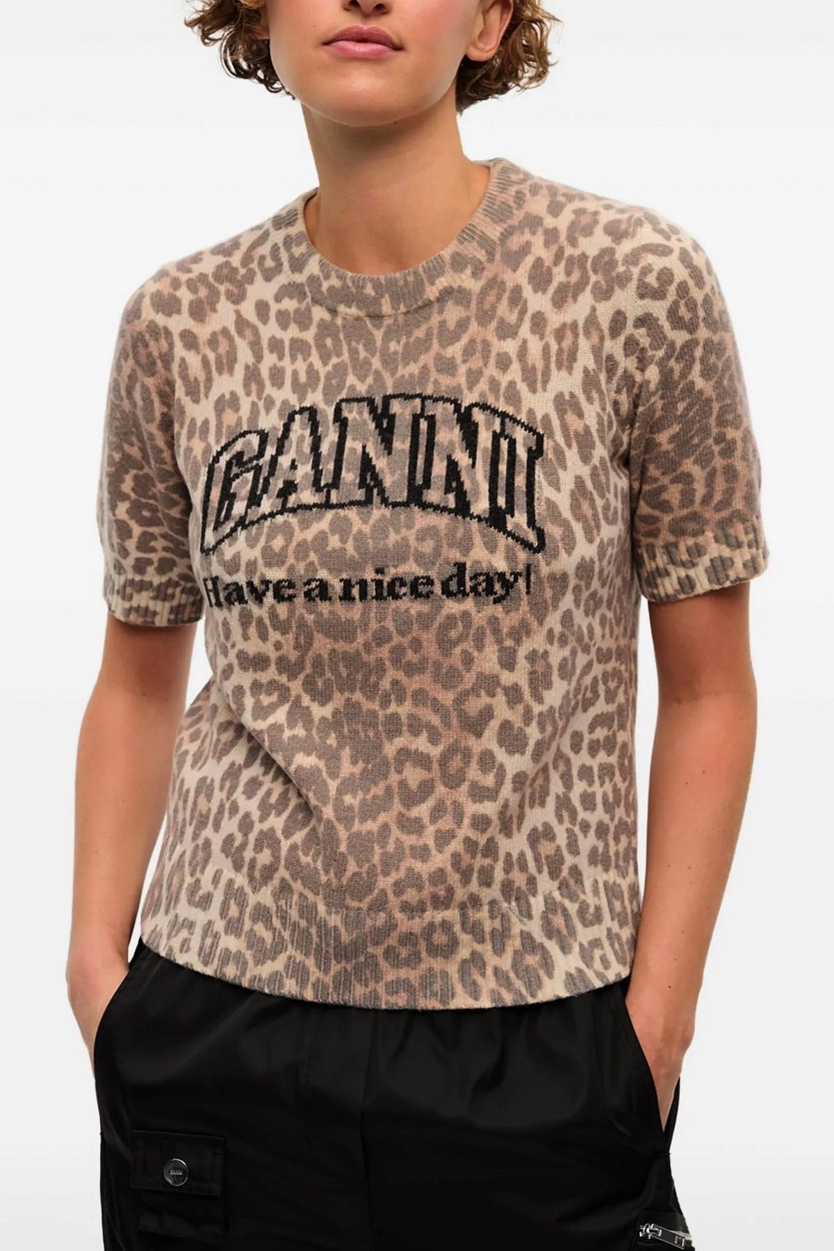 'Leopard Wool Mix' T-shirt - 2