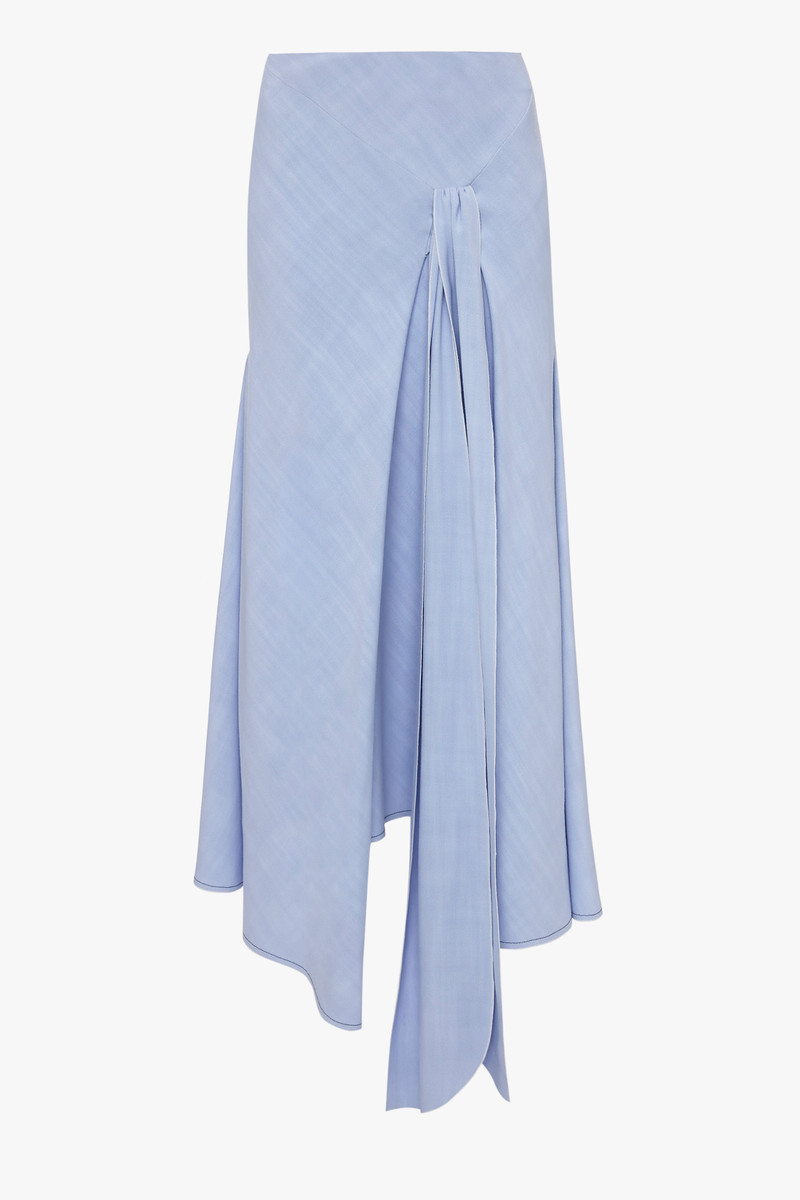 Asymmetric Tie Detail Skirt In Frost 1
