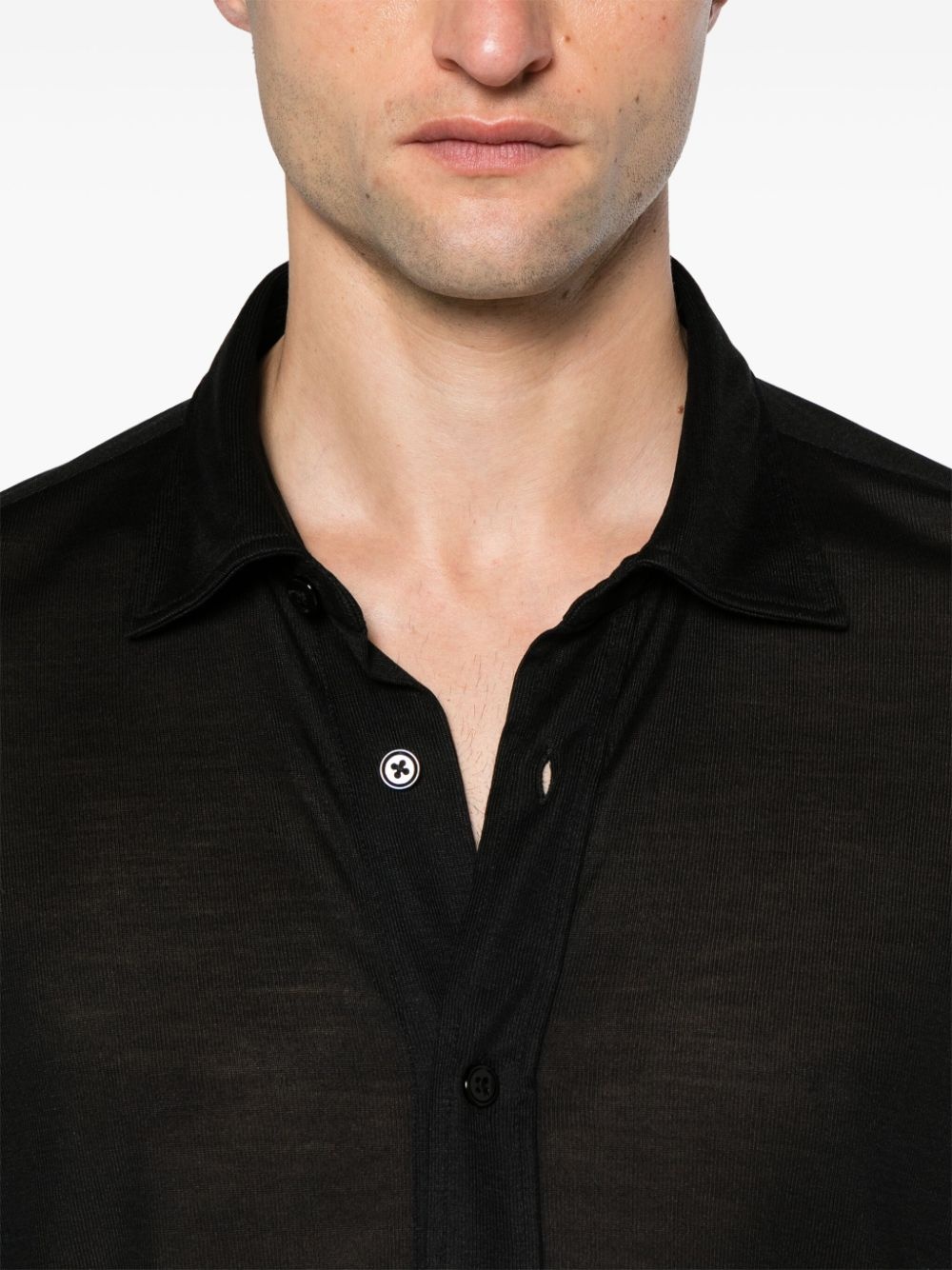 long-sleeve silk shirt - 5
