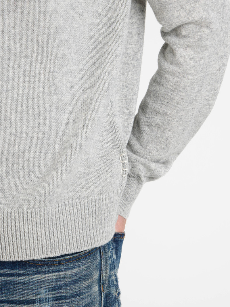 MENS RAGLAN JUMPER IN MID GREY MELANGE 5