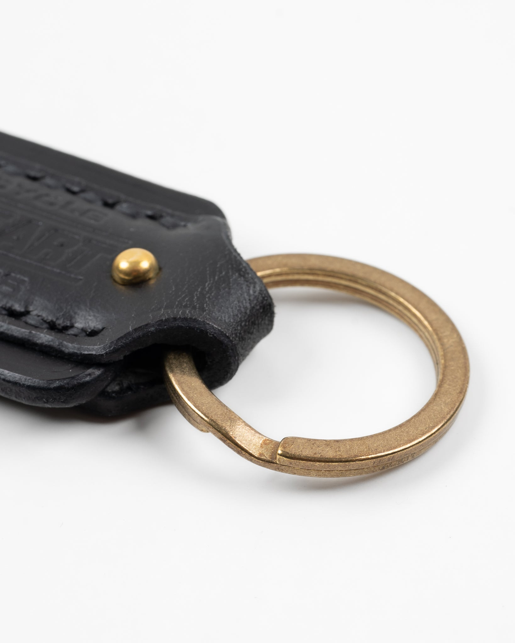 IHG-067-BLK Buttero Leather Key Ring w/Embossed Iron Heart Logo - Black - 5