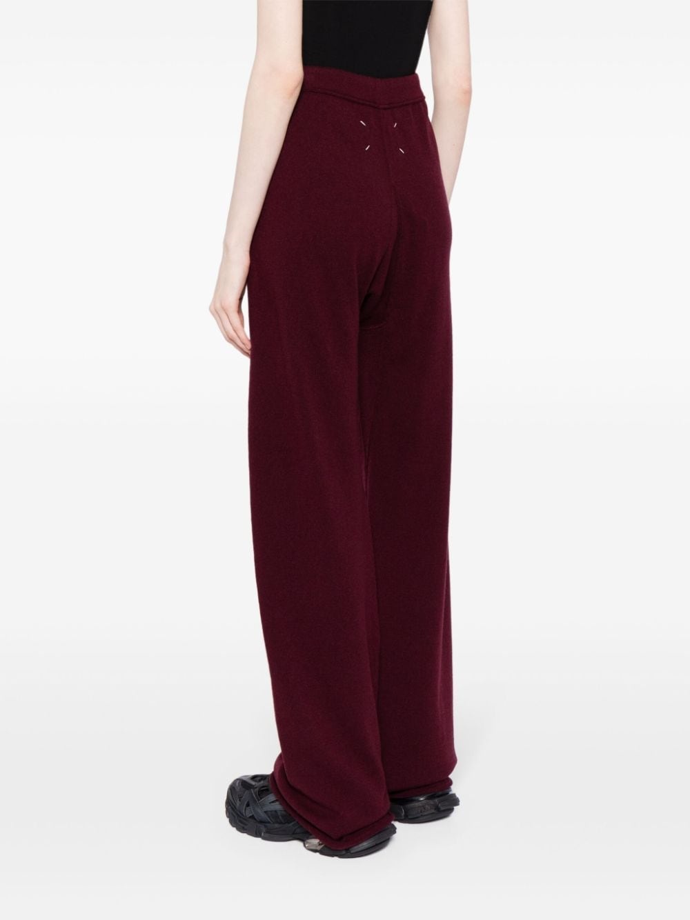 wool-blend flared trousers - 4