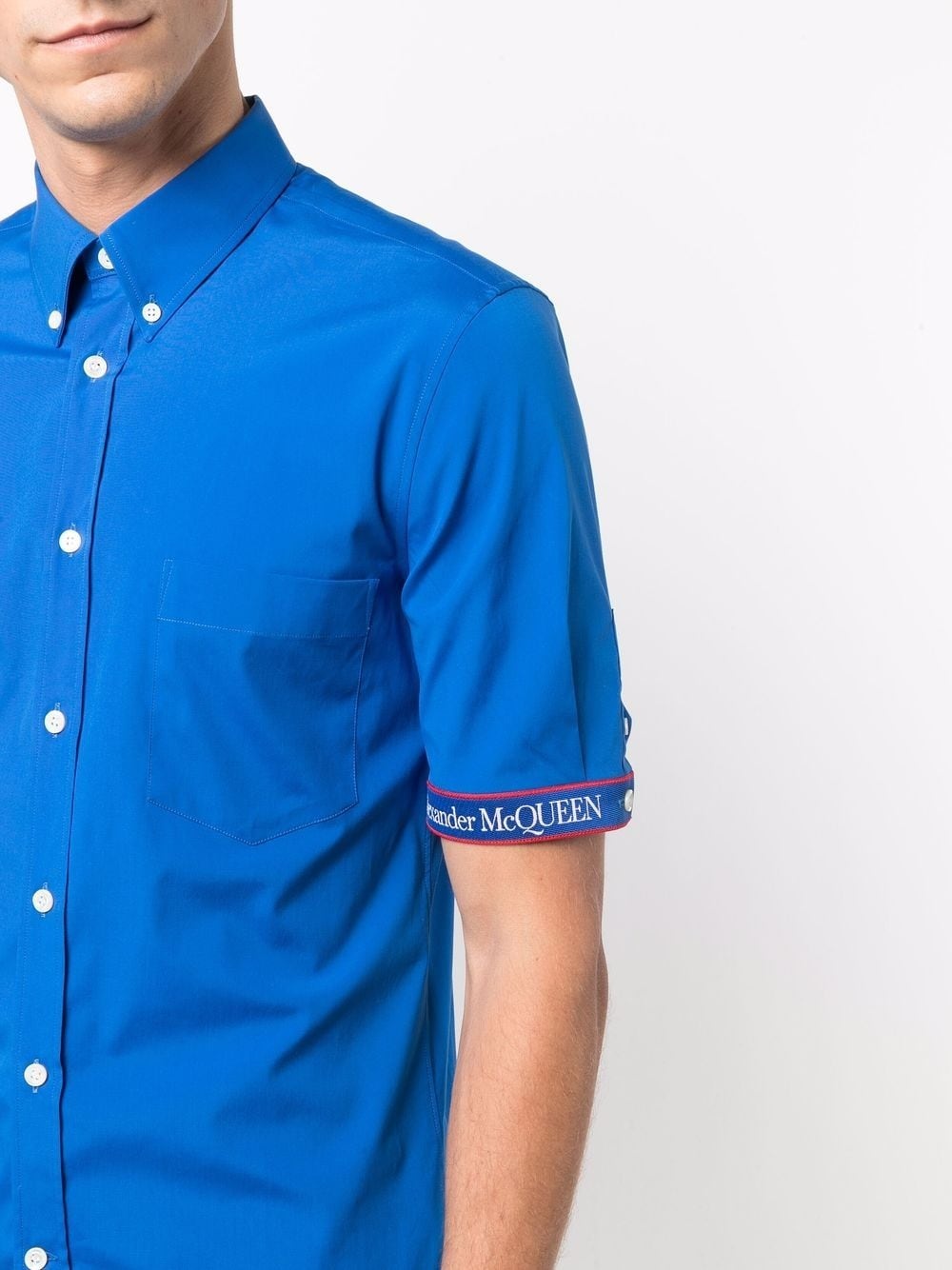 logo-trim short-sleeve shirt - 5