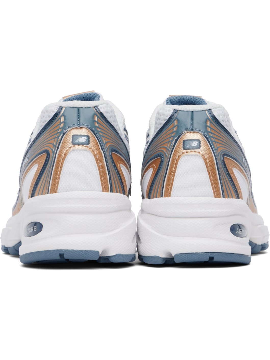 White & Tan 740 Sneakers - 2