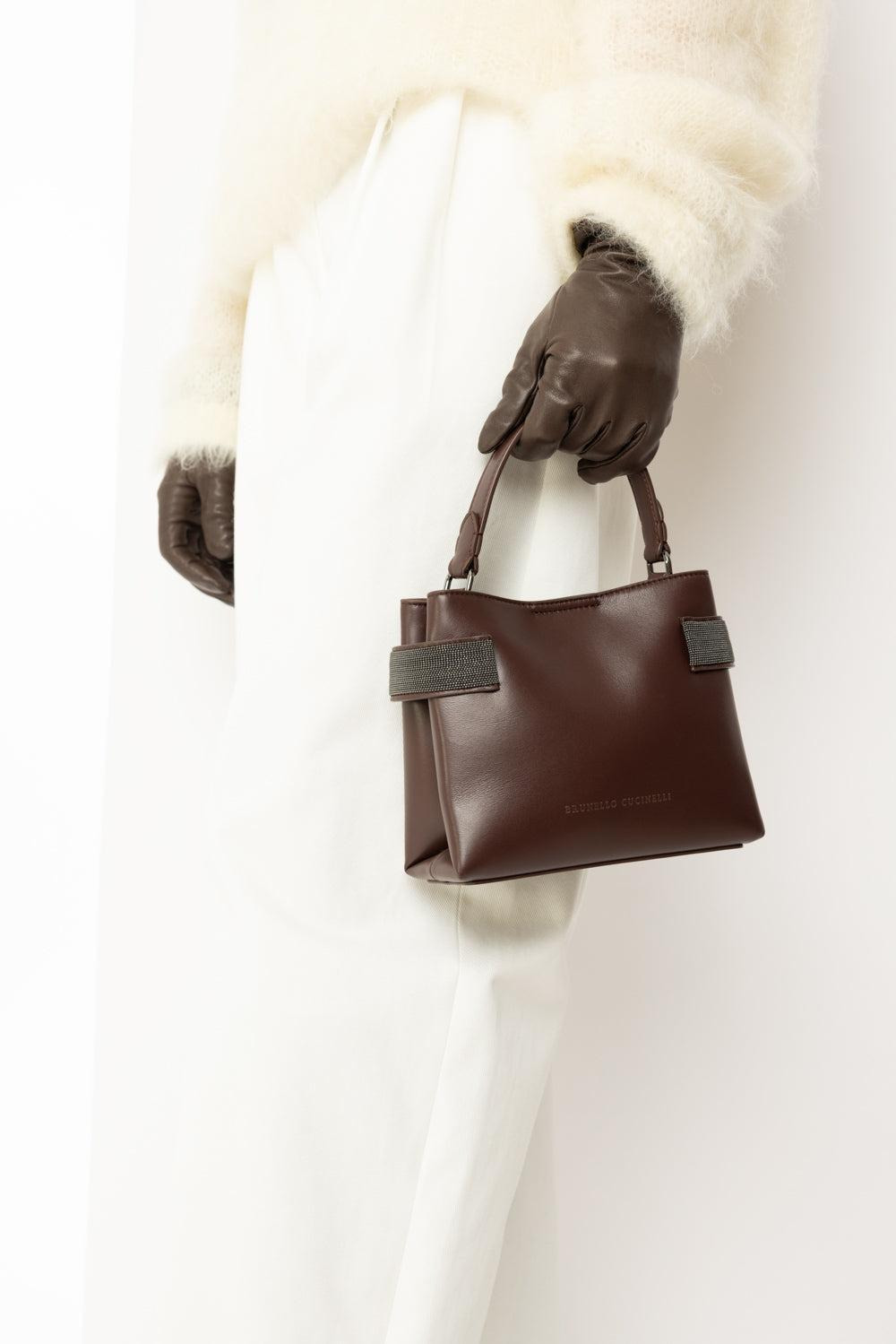 Mini Top Handle Tote Bag - Burgundy - 4