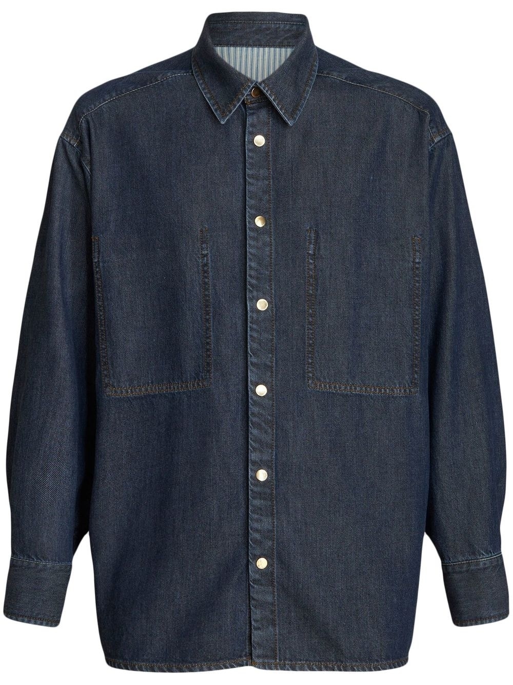 button-up denim overshirt - 1