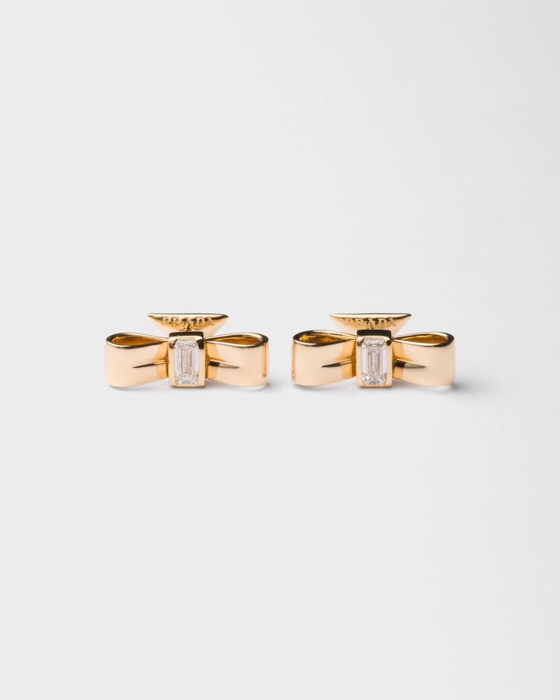 Eternal Gold Bow earrings - yellow gold and laboratory-grown diamonds 1