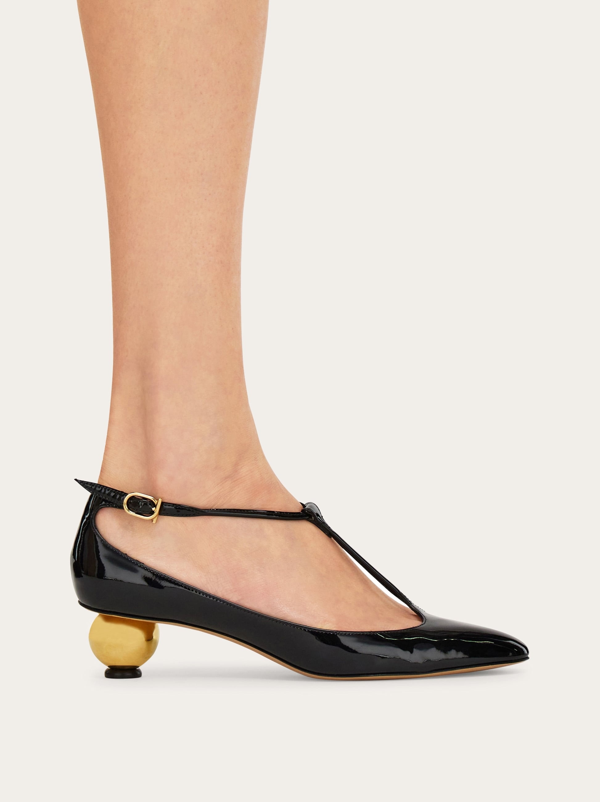 Spherical heel T-strap pump - 3