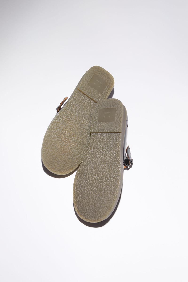 Leather mary jane pumps - Black/amber 4