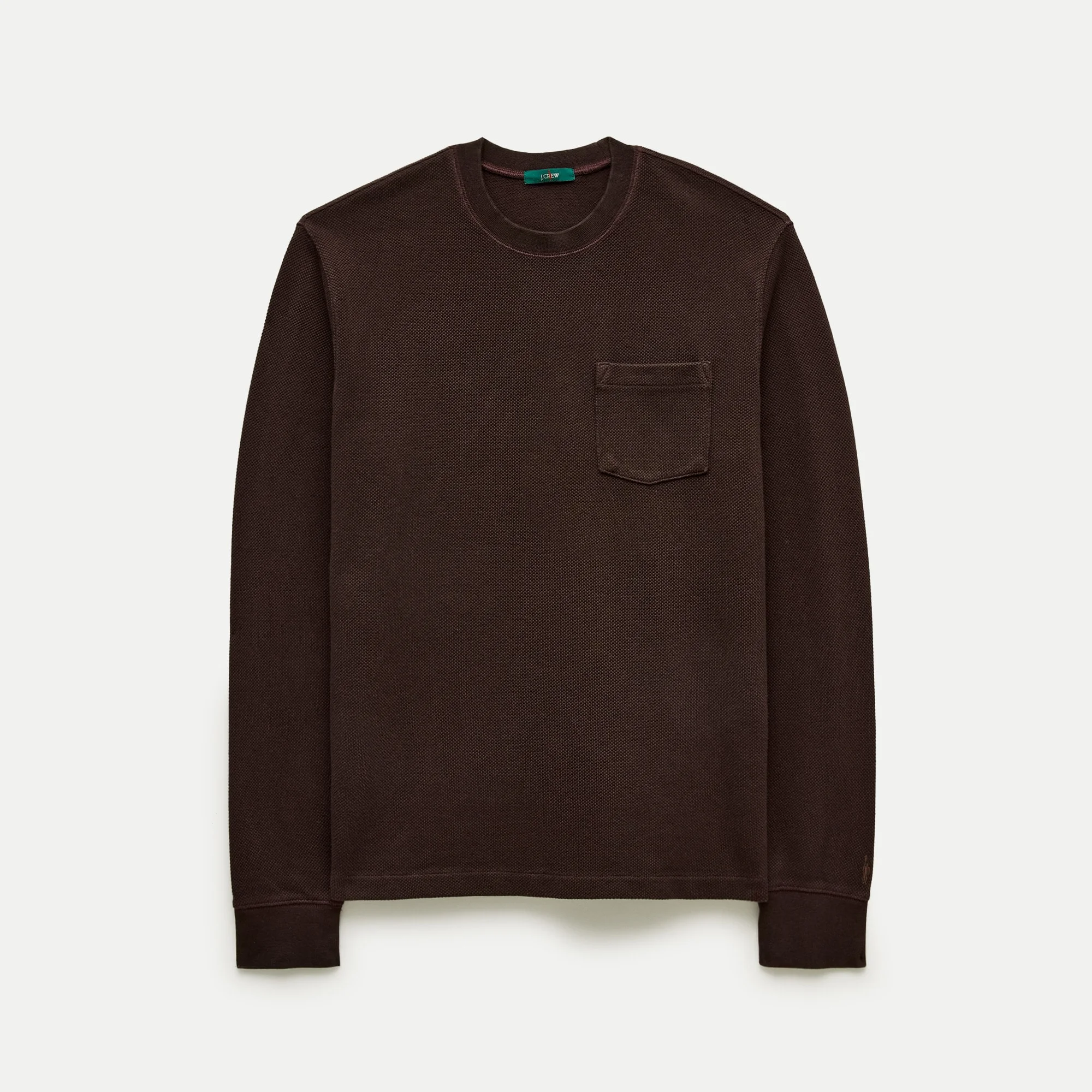 Long-sleeve macropiqué cotton T-shirt - 1