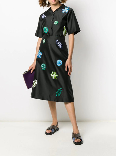 Marni patch-embellished A-line skirt outlook