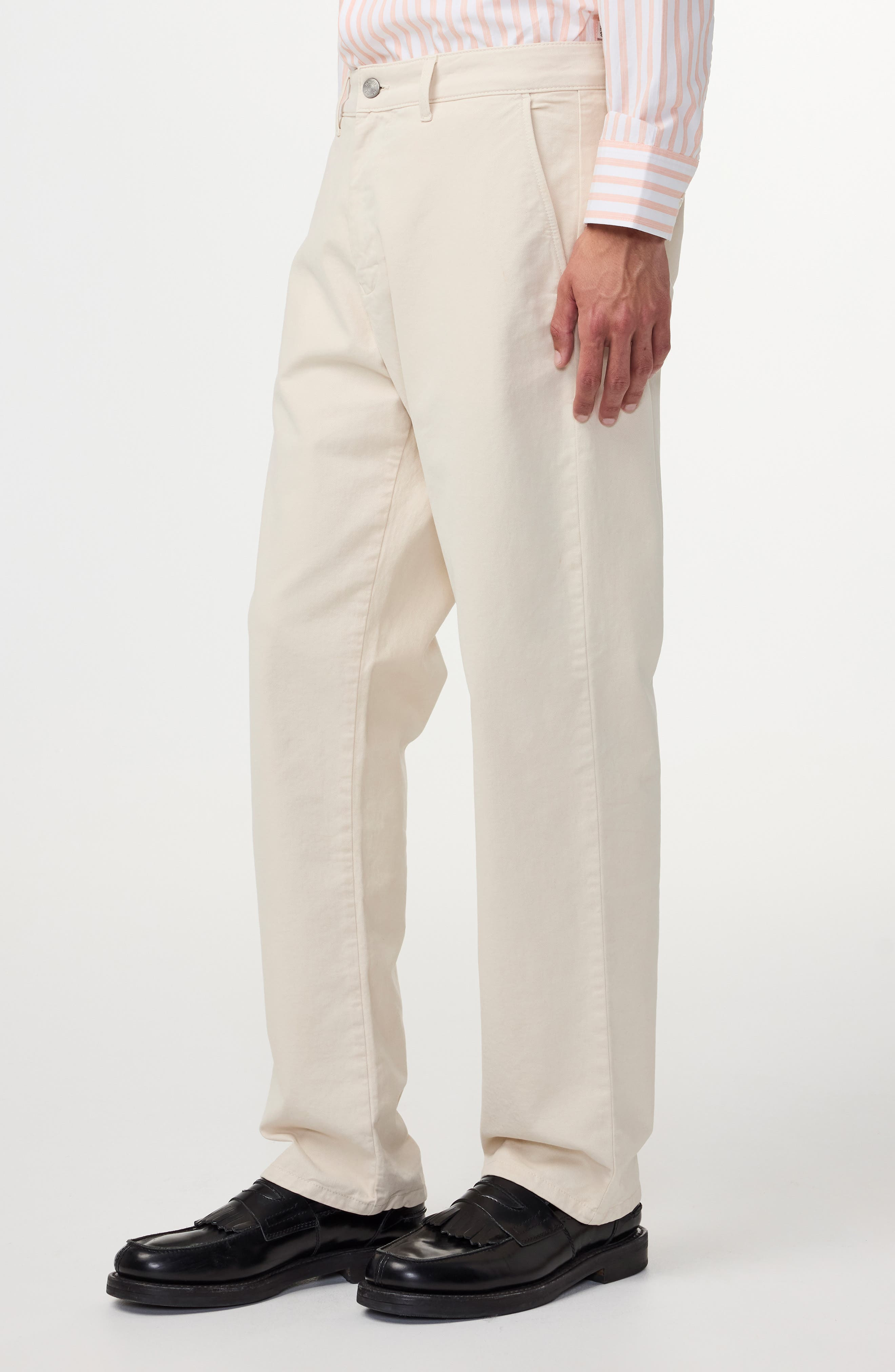 NN07 Aden 1923 Classic Fit Stretch Organic Cotton Chinos in Ivory at Nordstrom - 3