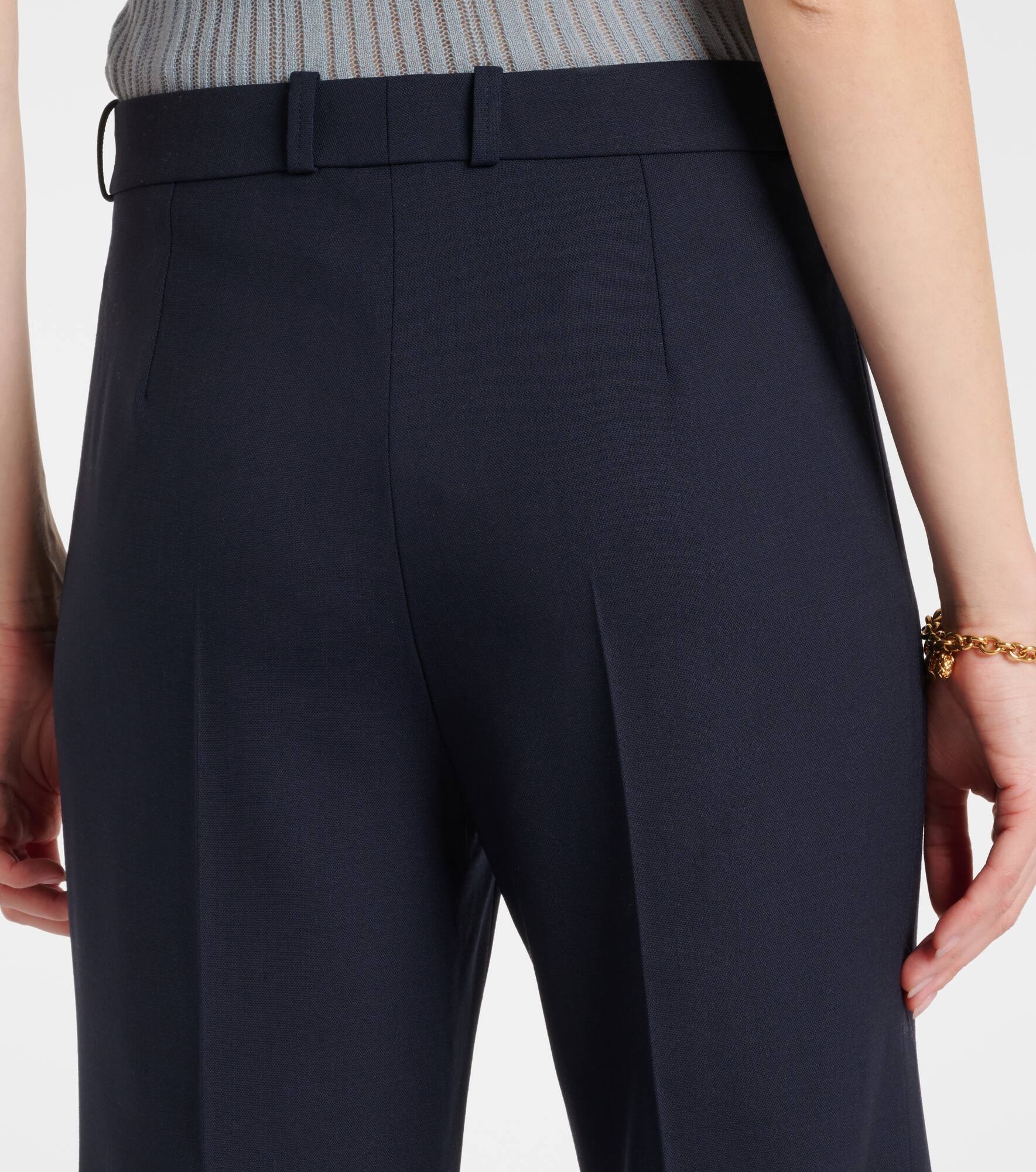 High-rise wool-blend wide-leg pants - 6