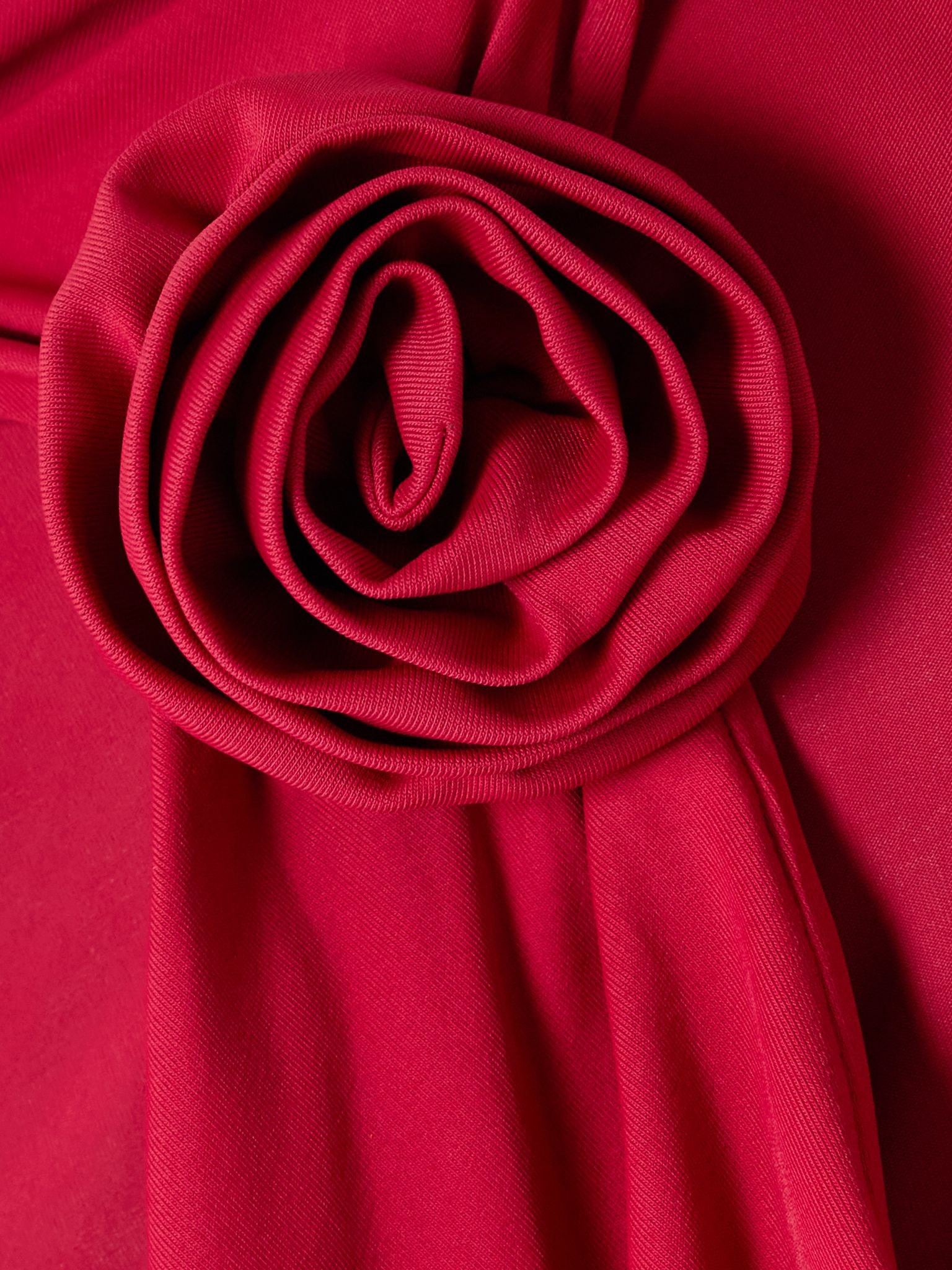 One-shoulder appliquéd gathered stretch-jersey top Red - 4