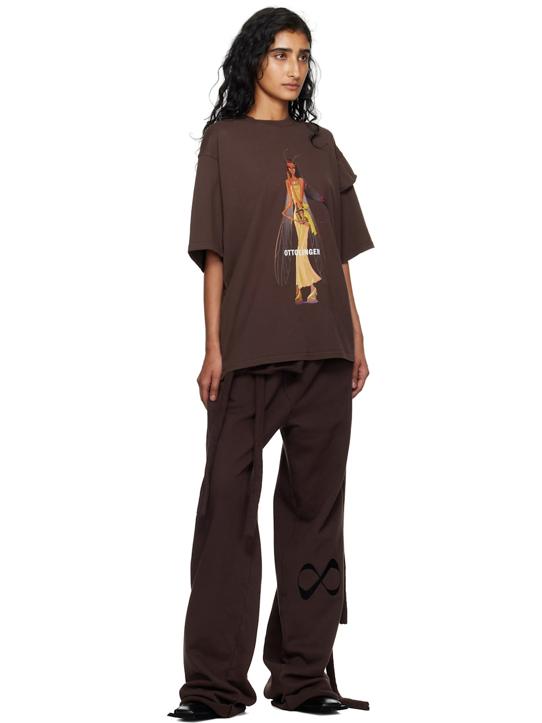 Brown Deconstructed Boxy T-shirt - 4