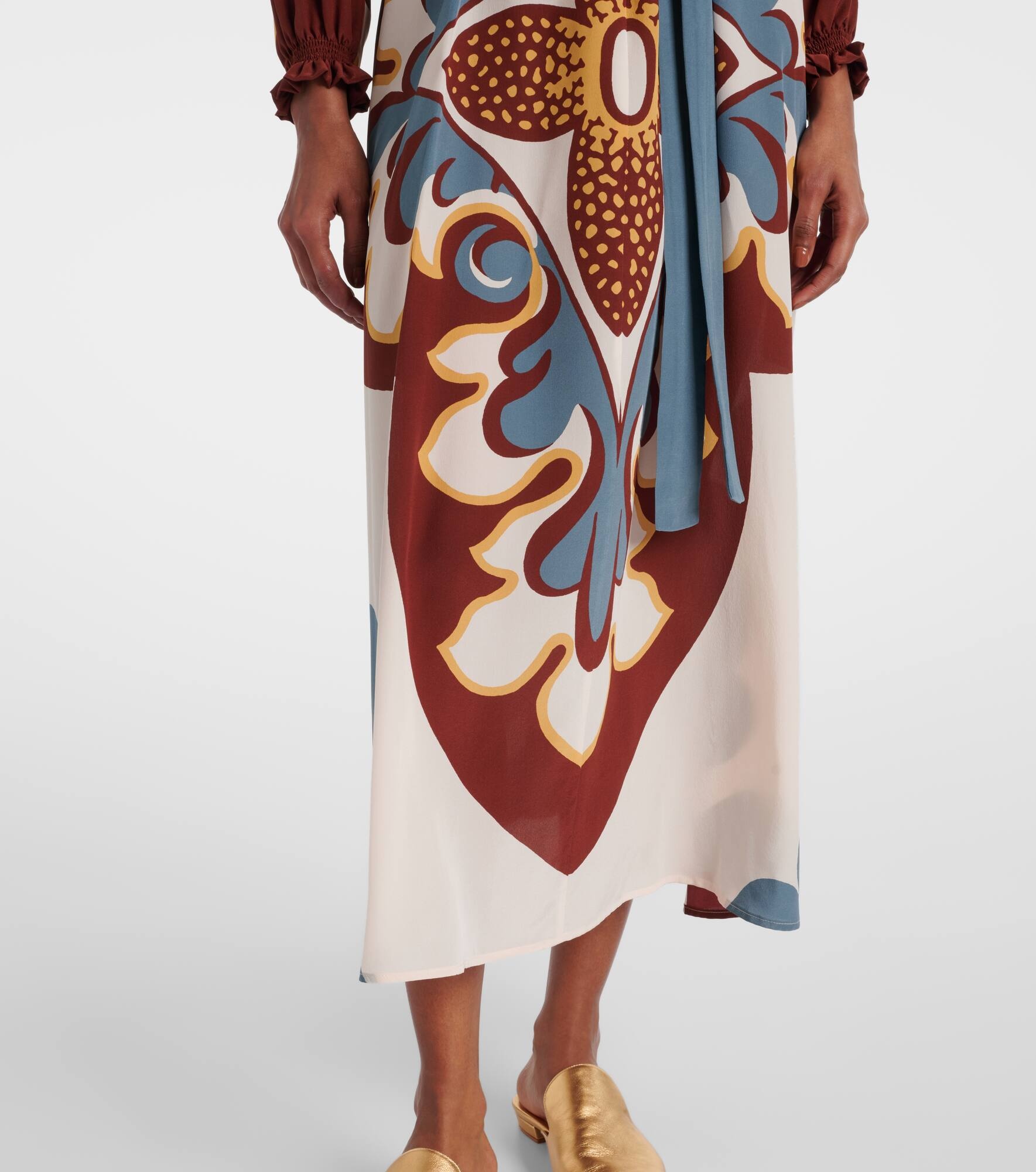 Cerere silk crêpe de chine midi dress - 6