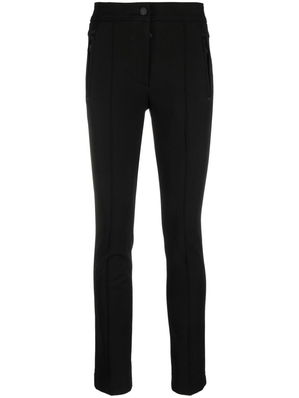 logo-patch mid-rise trousers - 1