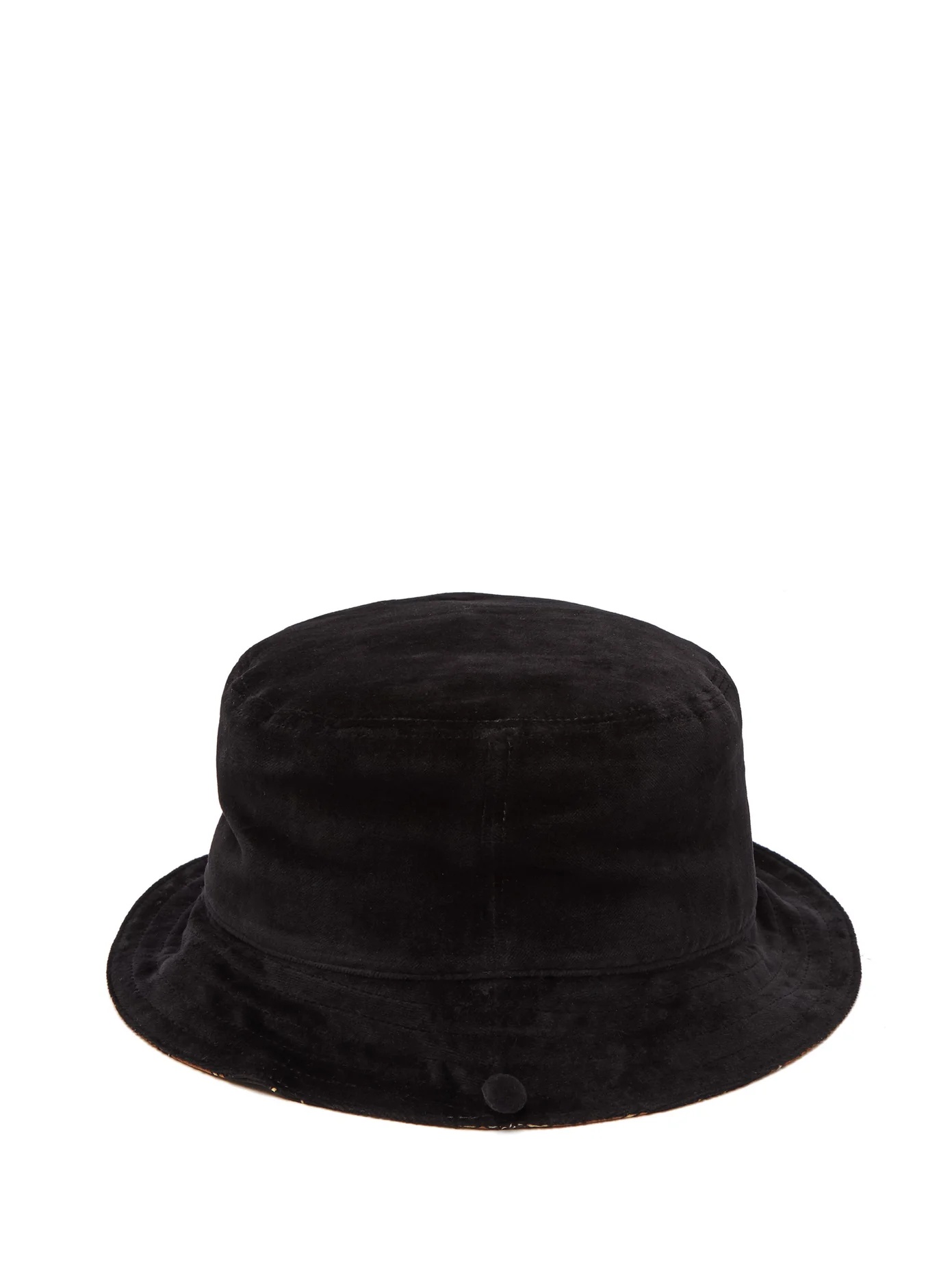 Reversible silk twill & velvet bucket hat - 1