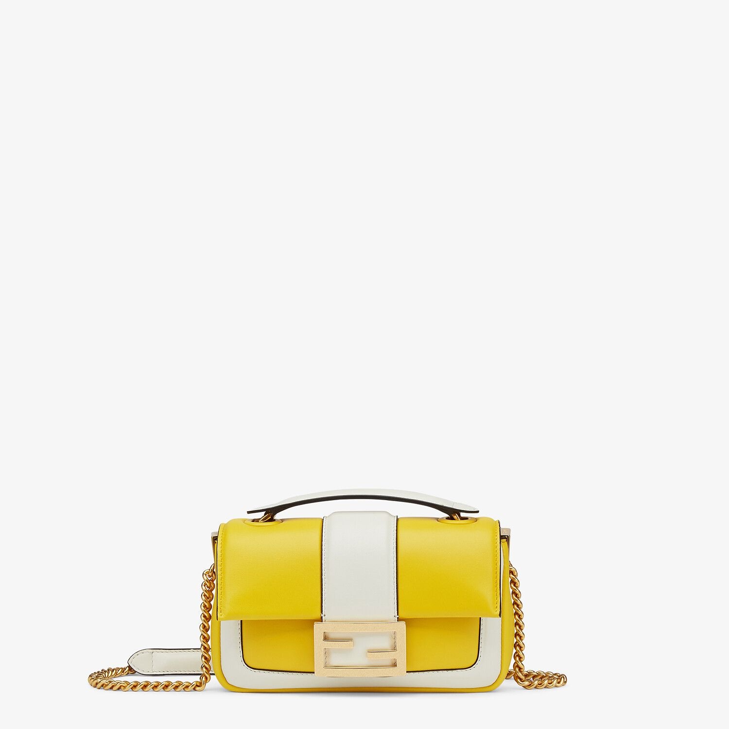 Yellow and white nappa leather bag - 1