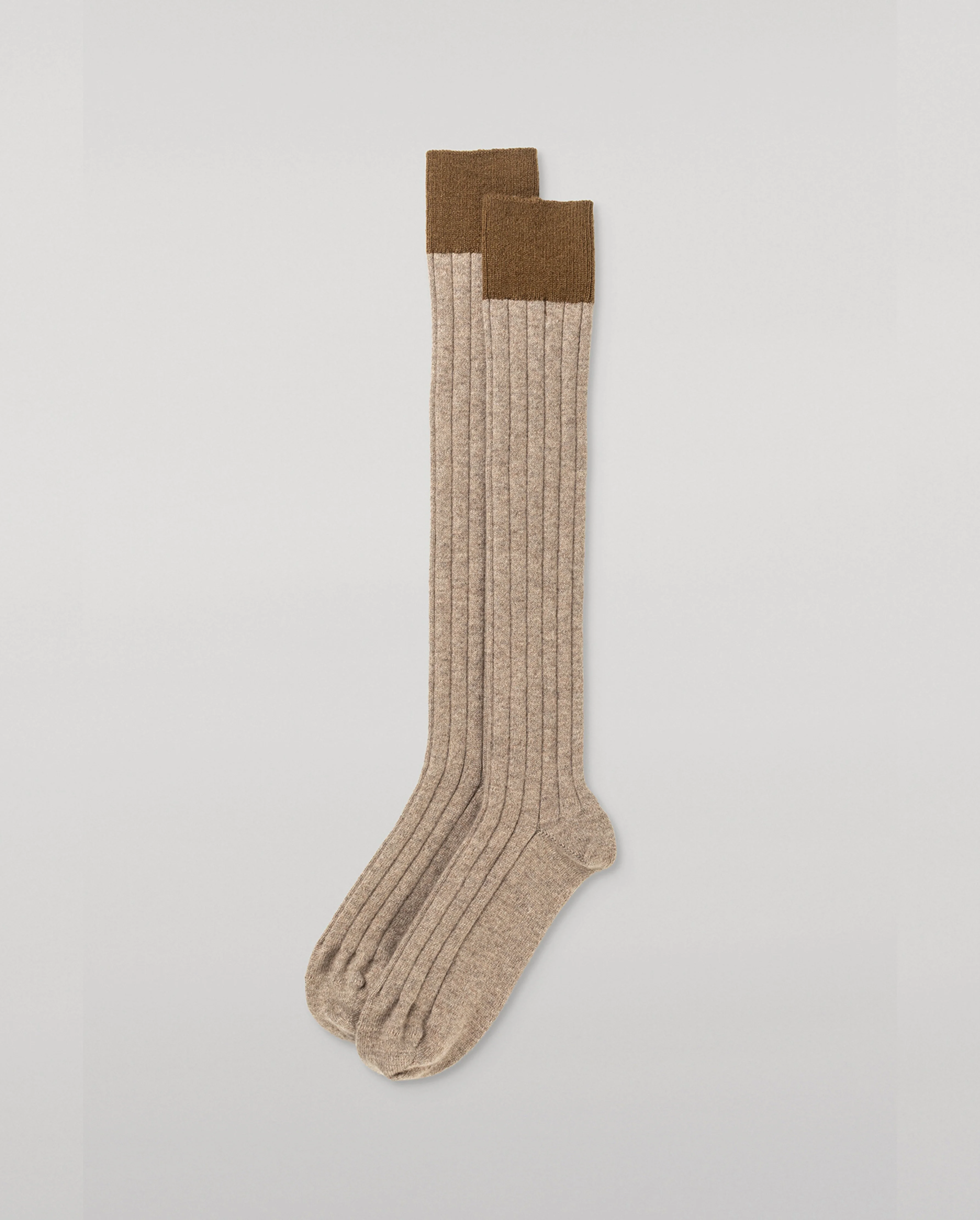 Ainsley Women's Long Brown Cashmere Socks - 1
