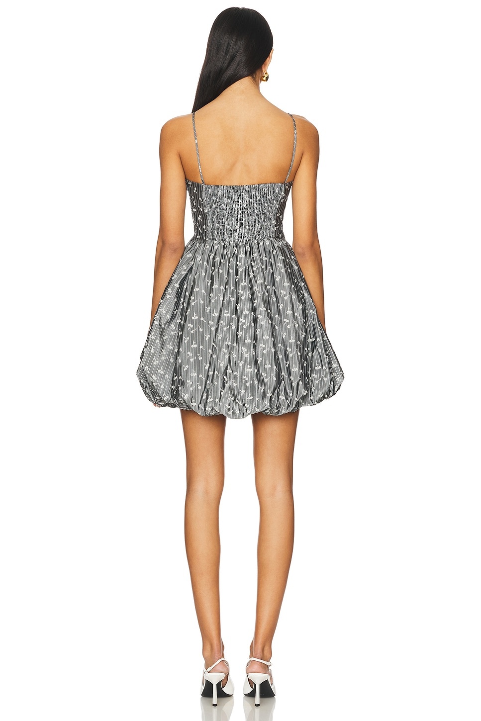 GANNI｜DRESSES (Grey Jacquard Strap Mini Dress (W0025 20 womens-incu-851_b6a0cd63-7f28-