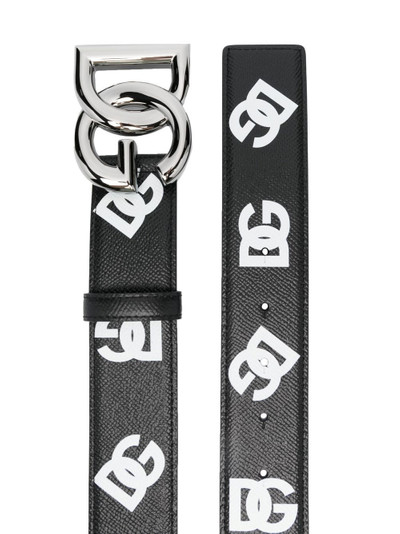 Dolce & Gabbana logo-print leather belt outlook