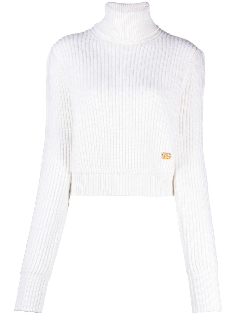 logo-plaque ribbed-knit jumper - 1