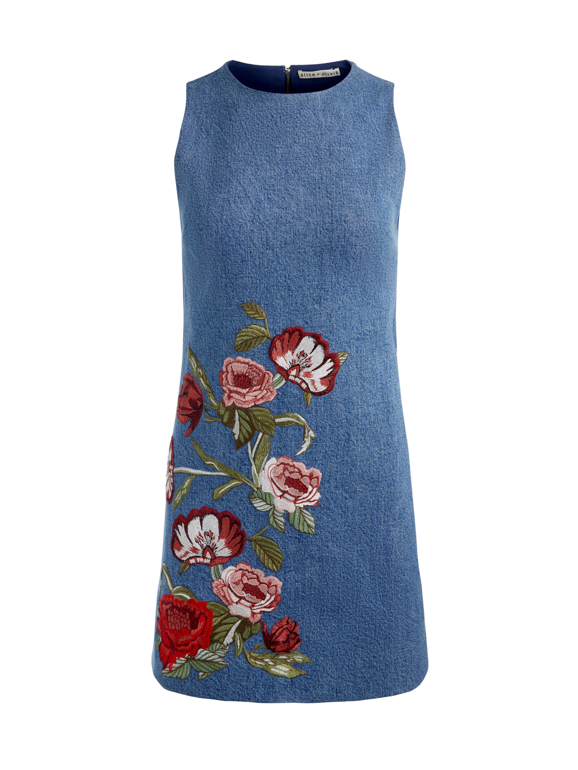 CADE EMBROIDERED DENIM MINI DRESS - 7