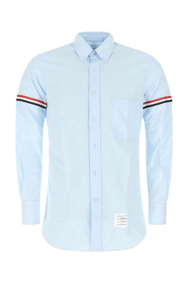 Thom Browne Man Powder Blue Cotton Shirt - 1