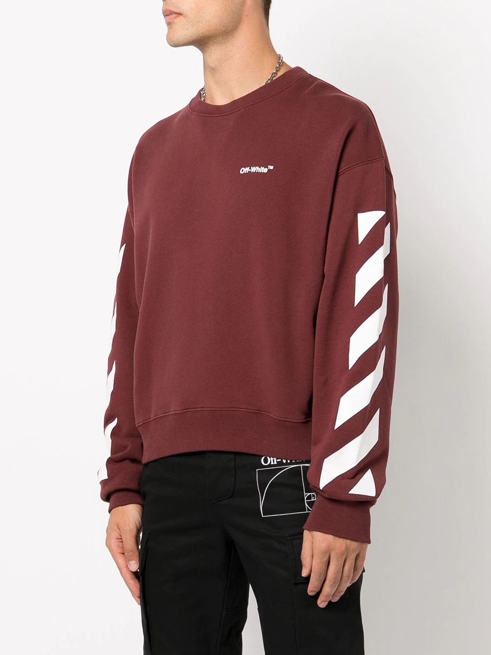 Diag-stripe print sweatshirt - 3