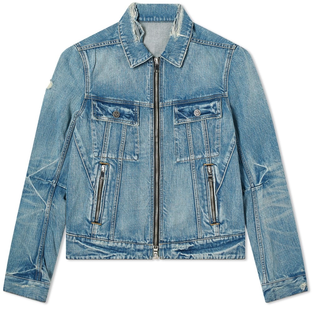 Balmain Back Print Denim Jacket - 1