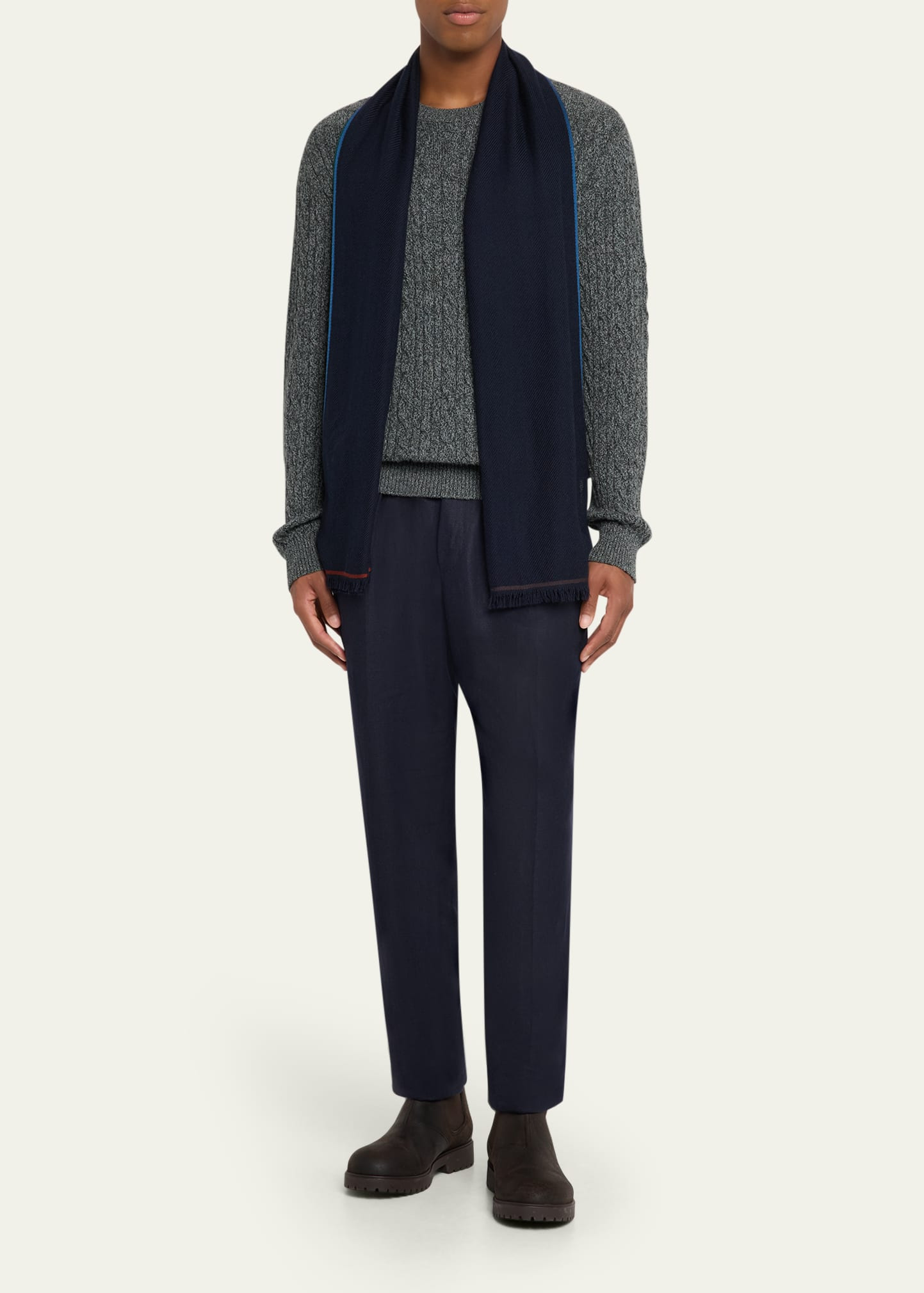 Men's Four In Hand Cashmere Scarf - 2