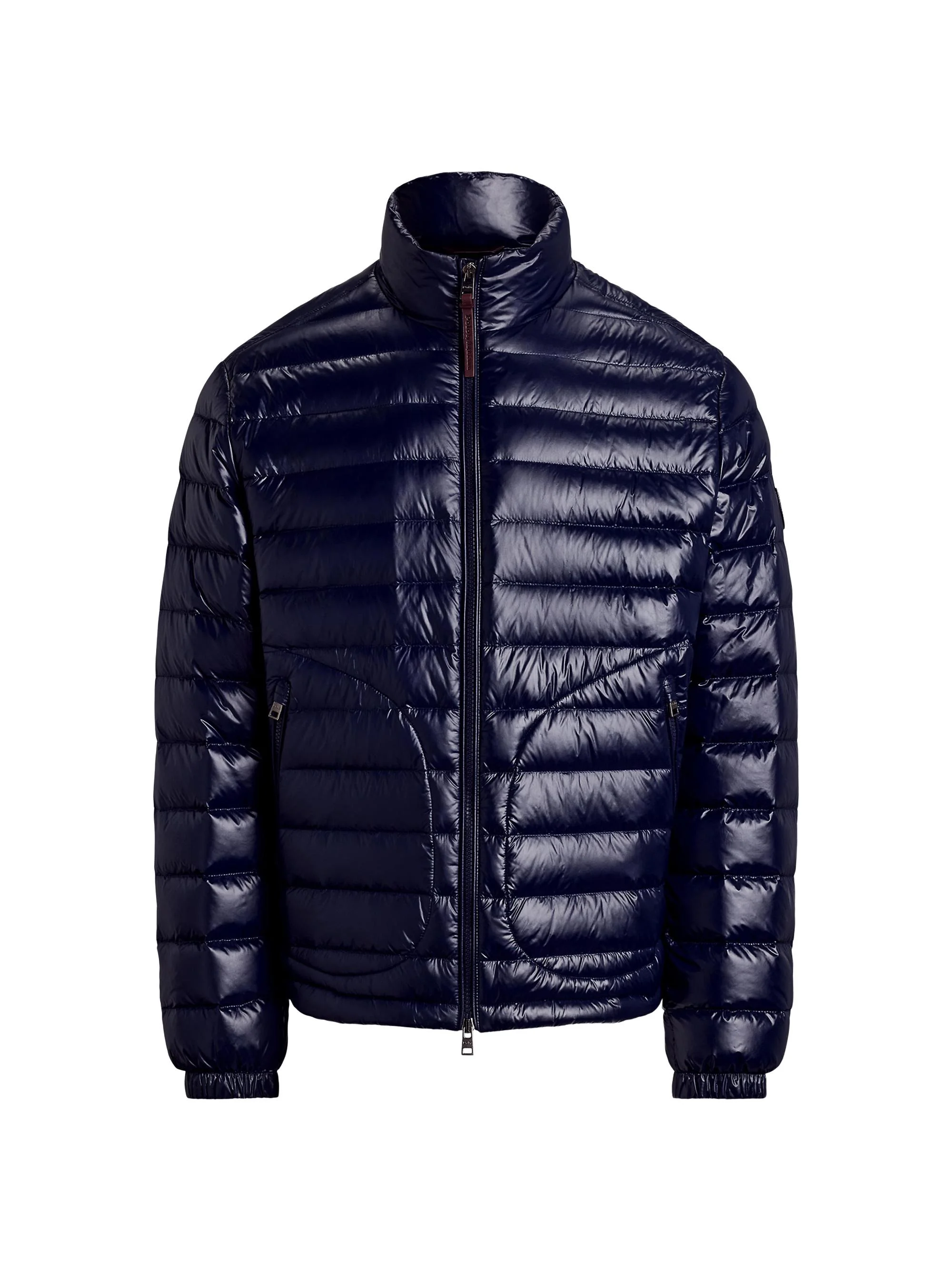 Men's Glossy Quilted Down Zip-Up Jacket - Collection Navy Glossy - 1