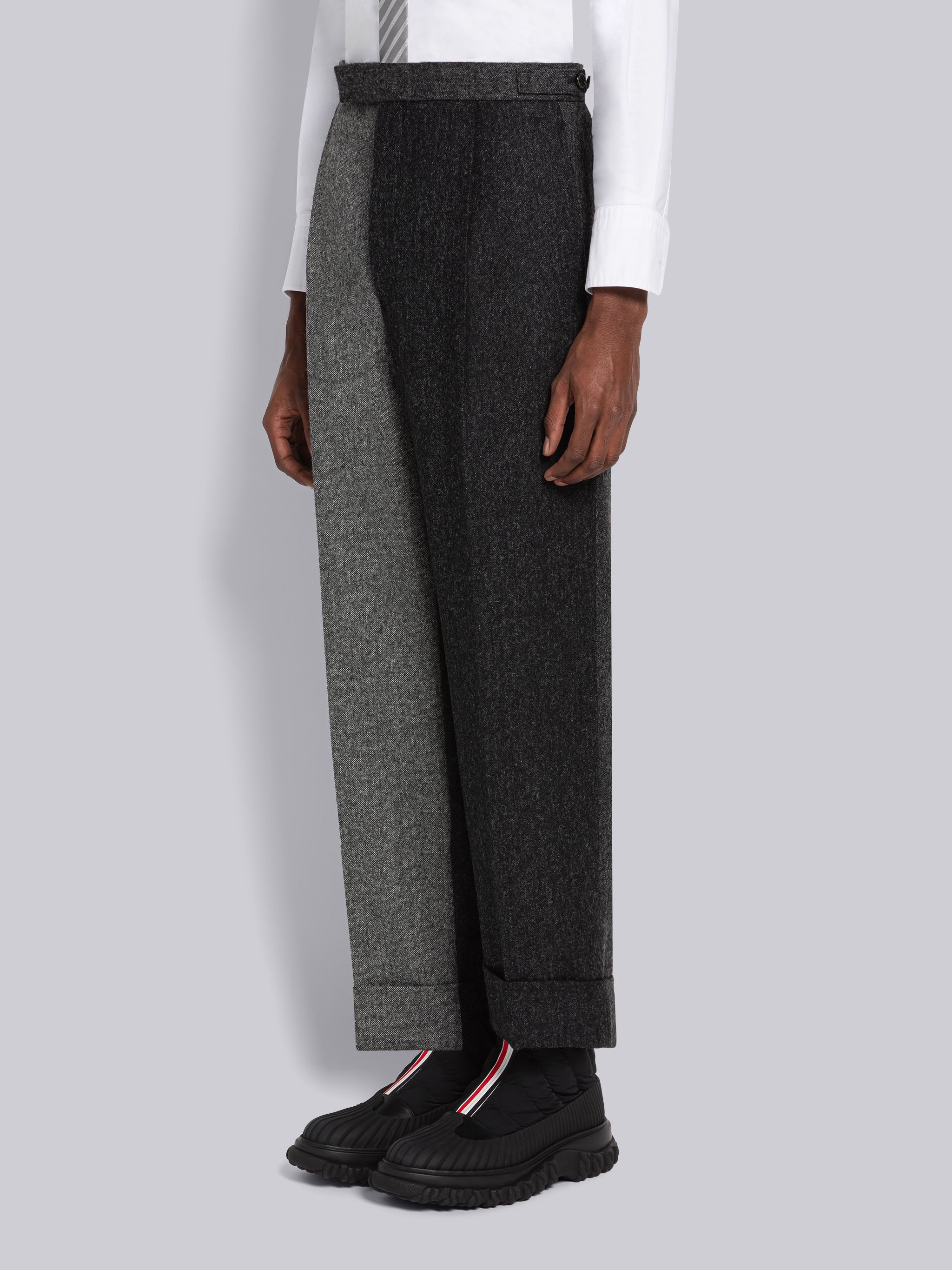 Fun-Mix Donegal Tweed Side Tab Single Pleat Trouser - 2