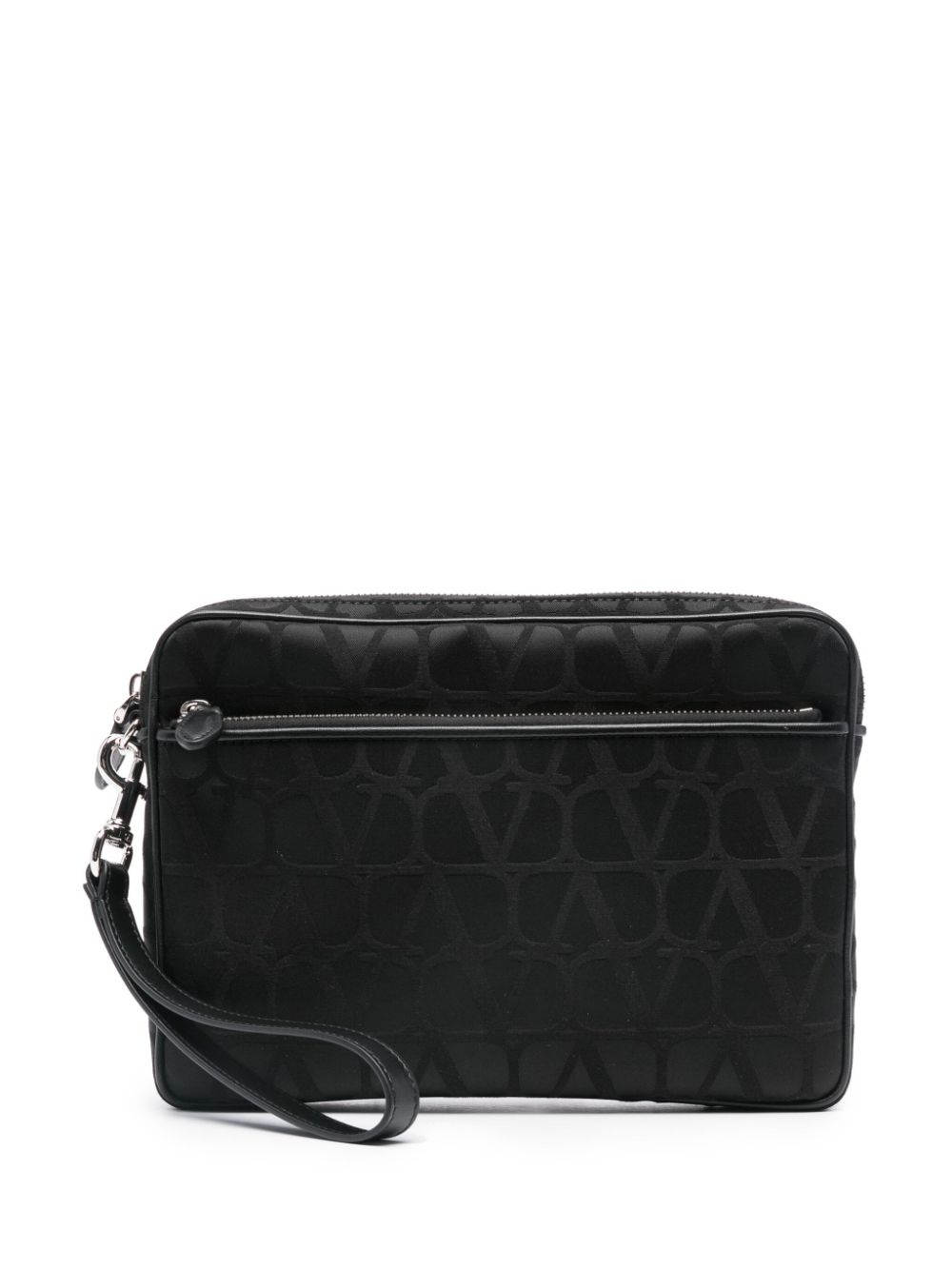 VLogo wrist-strap clutch bag - 1