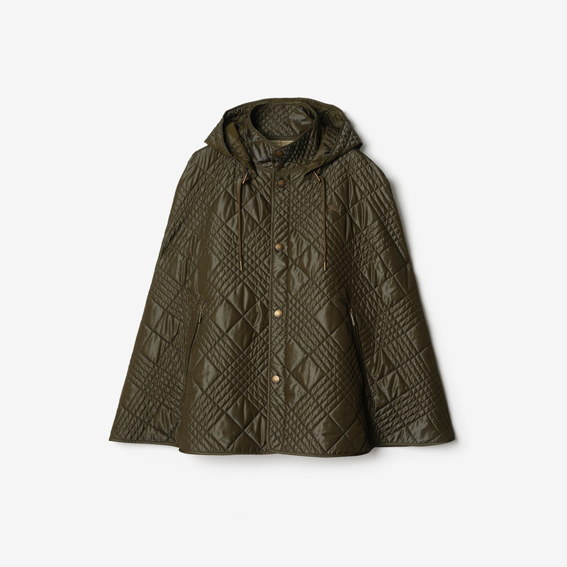 Micro Check-stitch Nylon Blend Cape 1