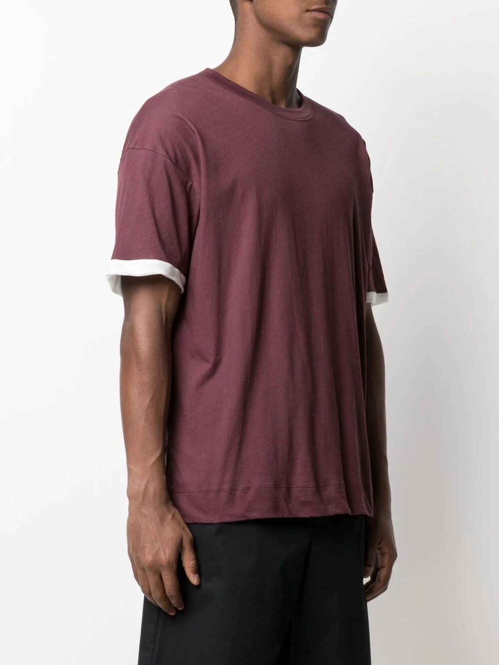 two-tone cotton T-shirt - 3