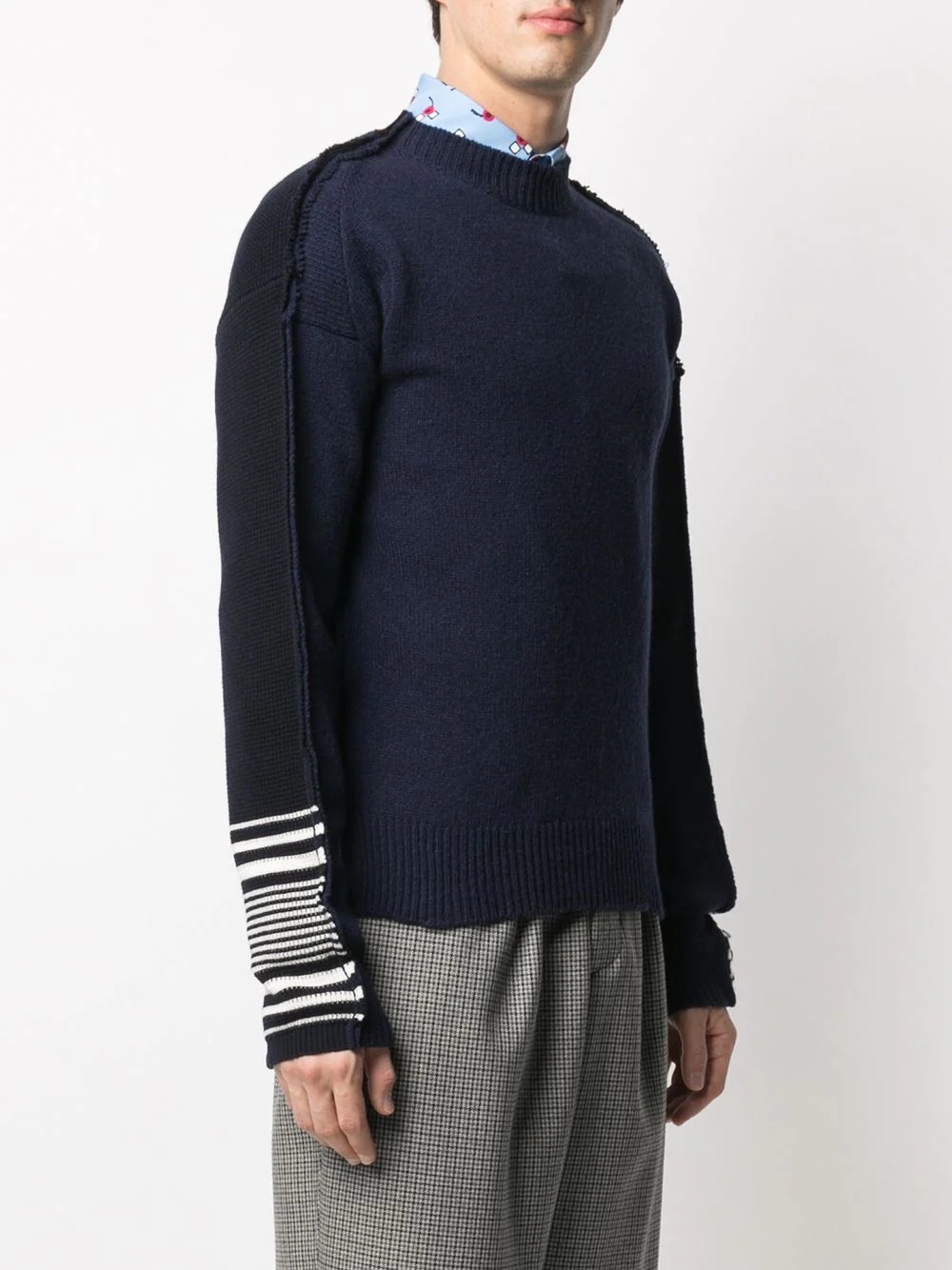 stripe-detail crew-neck jumper - 4