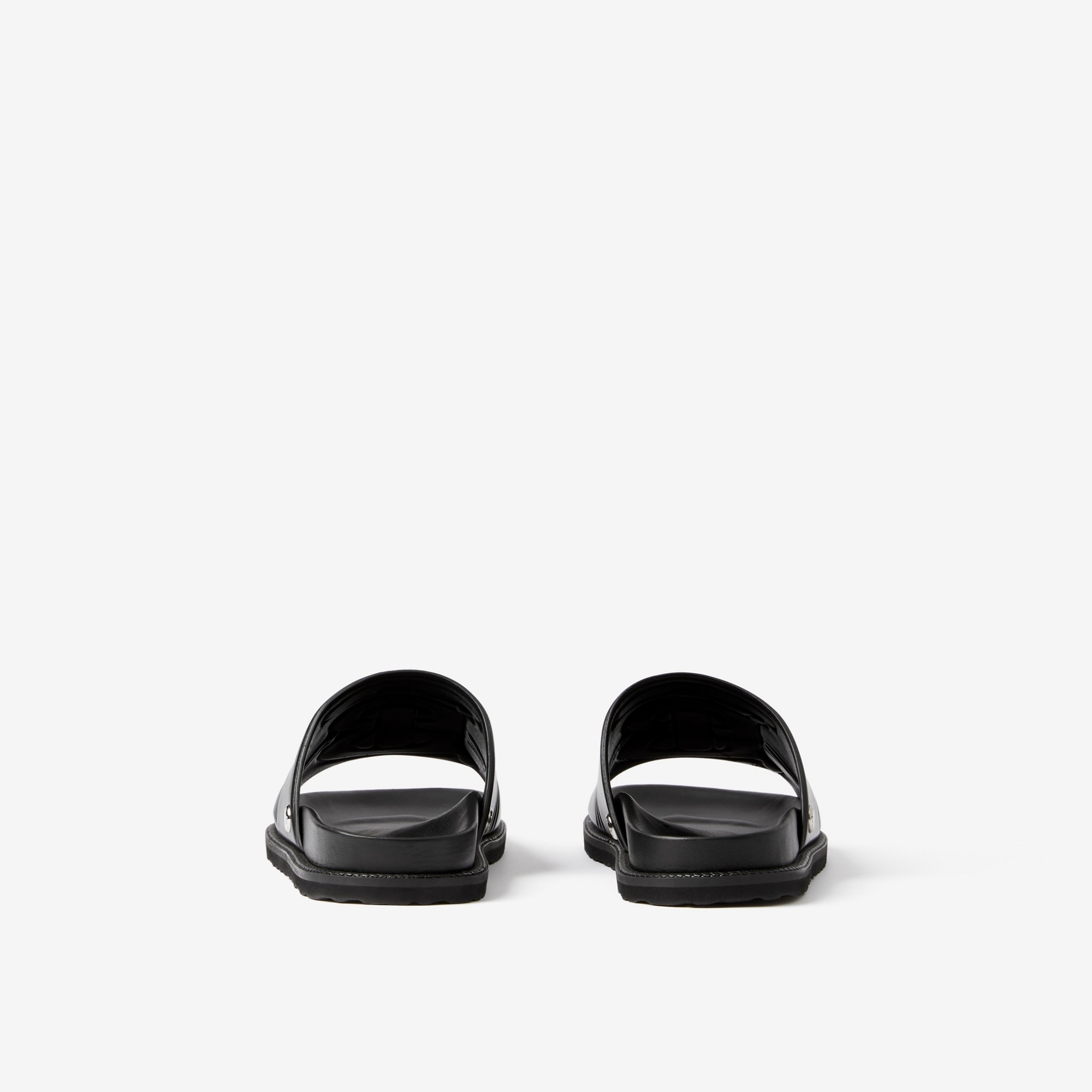 Embossed Monogram Motif Leather Slides - 3