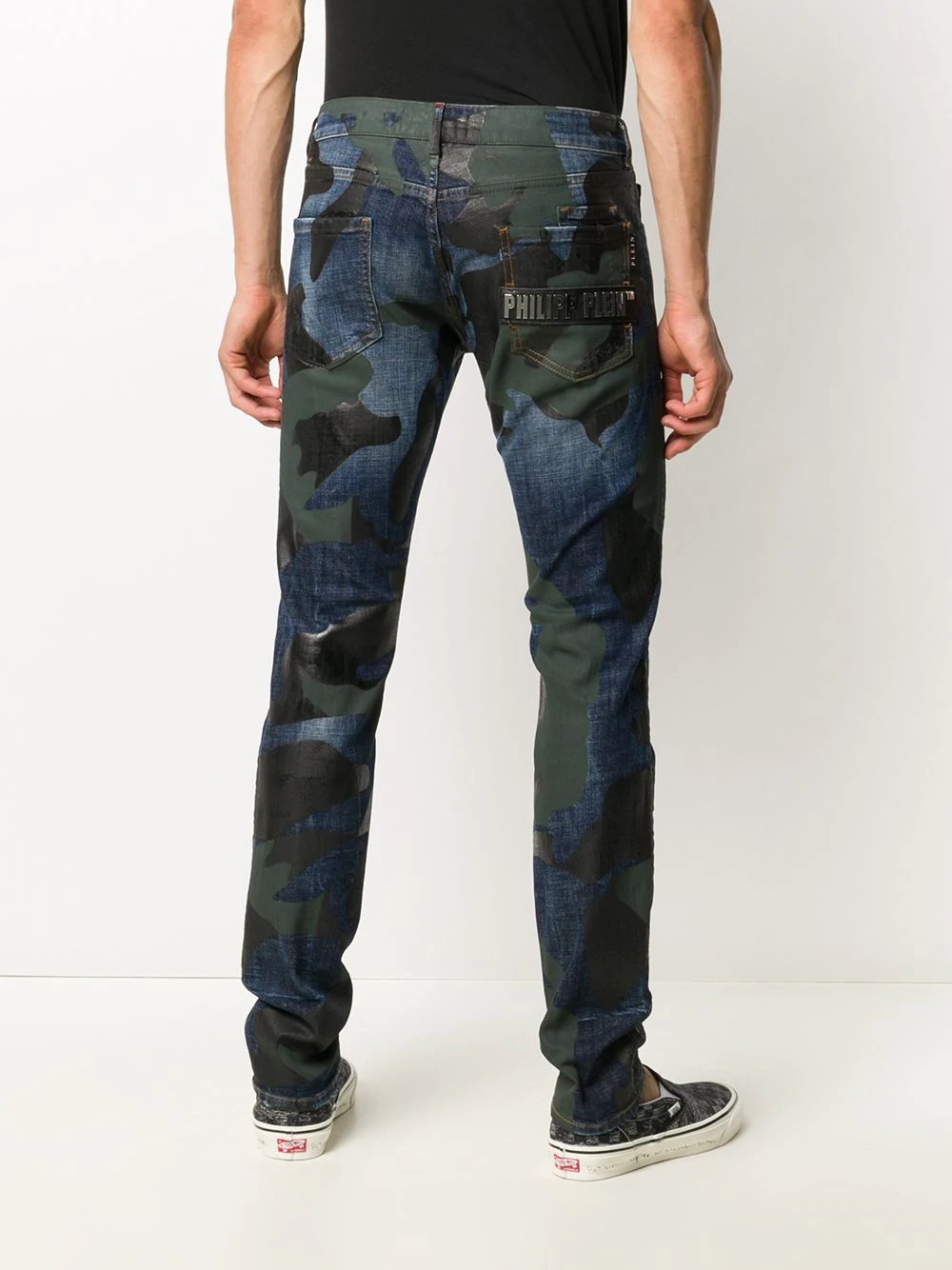 camouflage print straight jeans  - 4